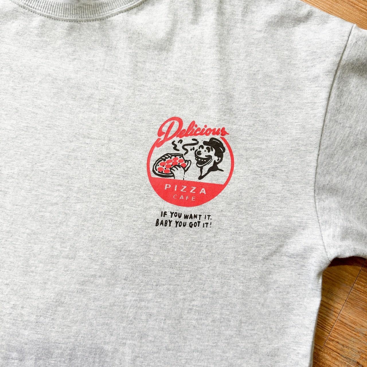 韓國短袖 美式PIZZA 攤印花短T 80909