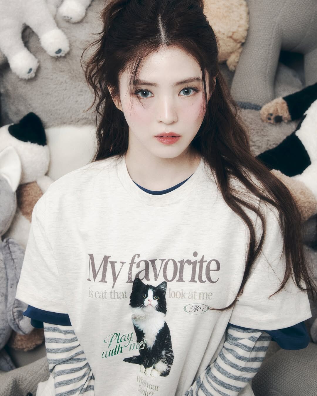 FILA "MY FAVORITE THINGS" 貓咪系列 短T 短袖 OVERSIZE 寬鬆 韓韶禧同款 女款 / 預購