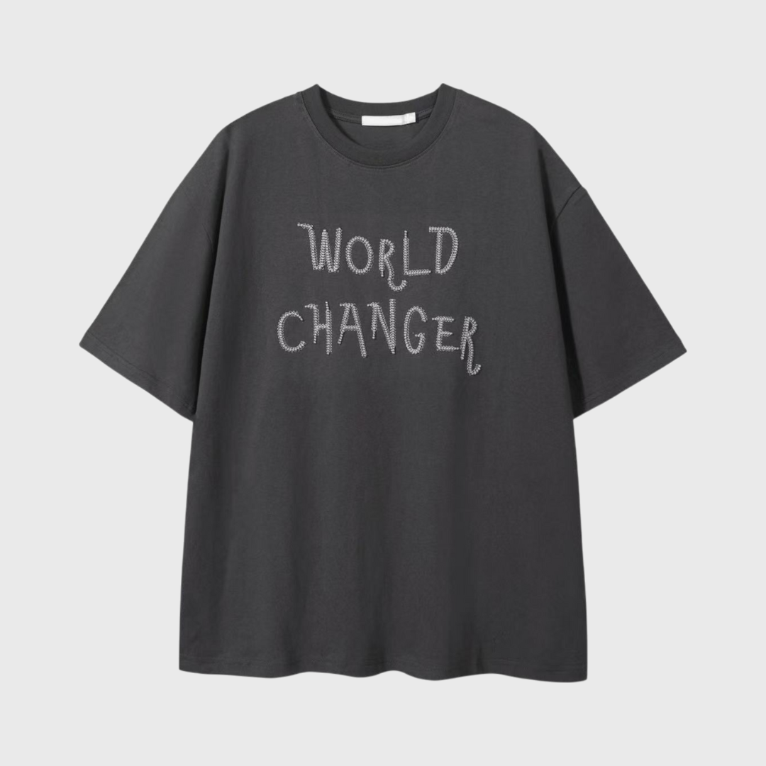 WORLD CHANGER立體刺繡短T
