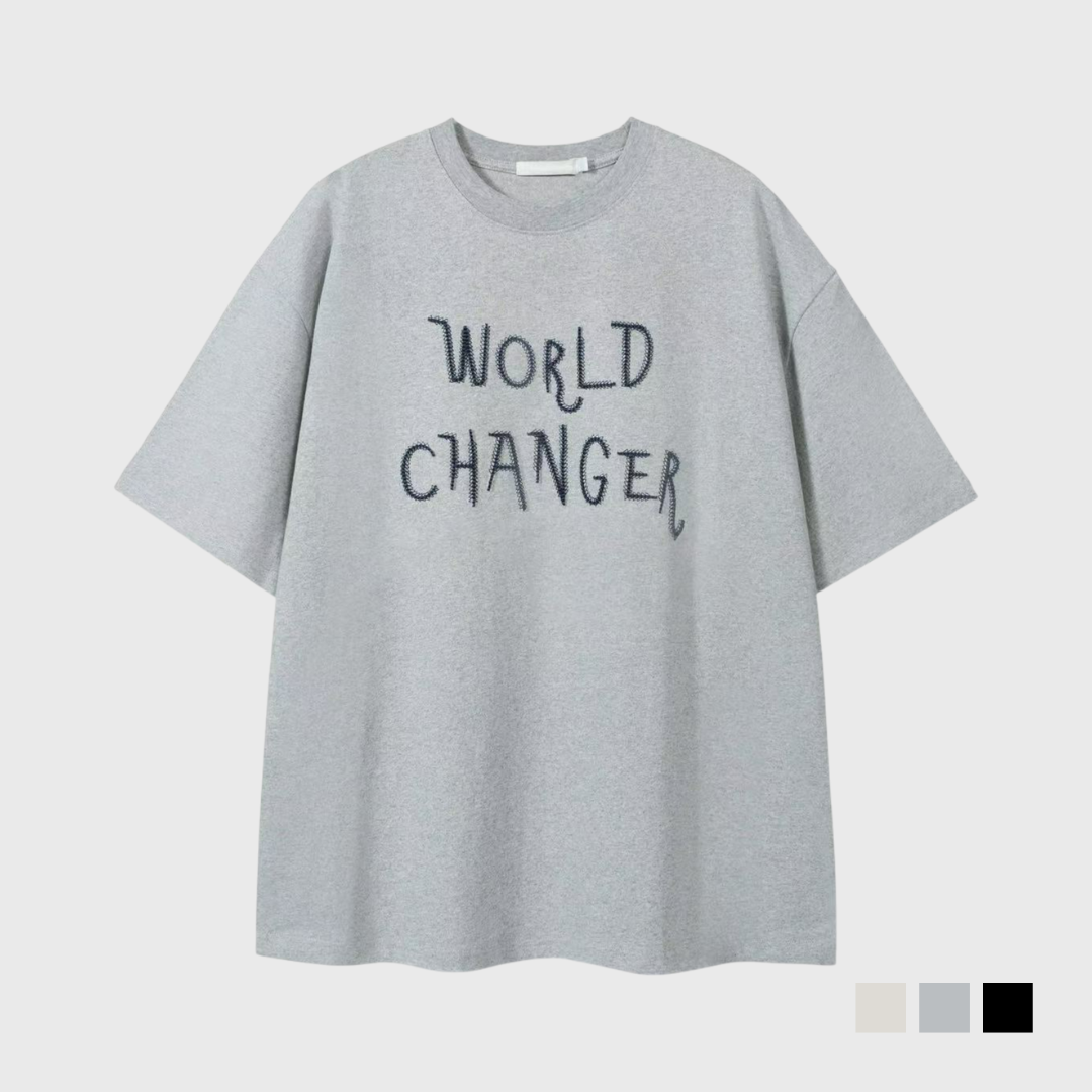 WORLD CHANGER立體刺繡短T