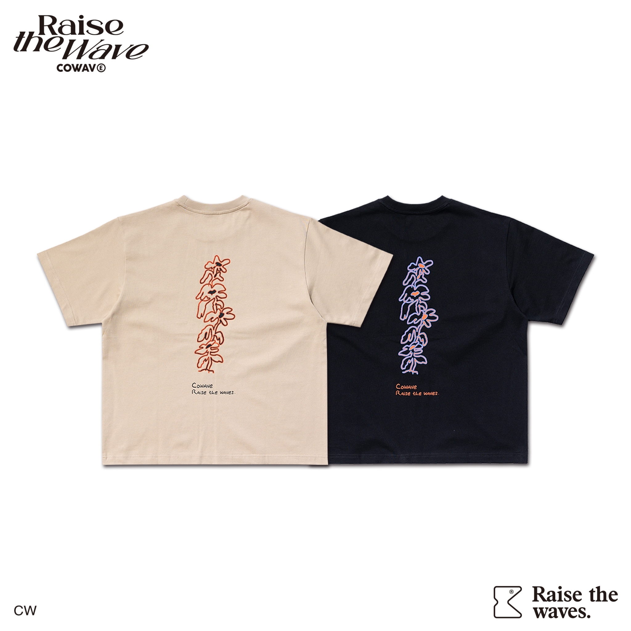 COWAVE 2025 Spring & Summer Doodle Flowers Tee