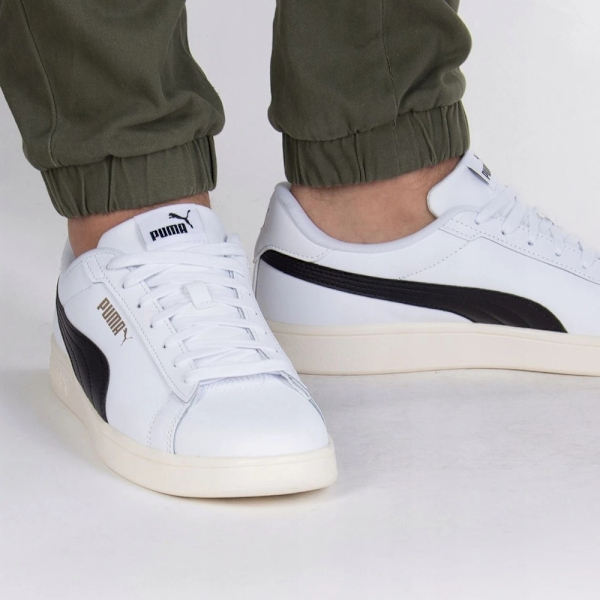 PUMA 休閒鞋 SMASH 3.0 L 白黑 奶油底 皮革 小白鞋 男女 39098703