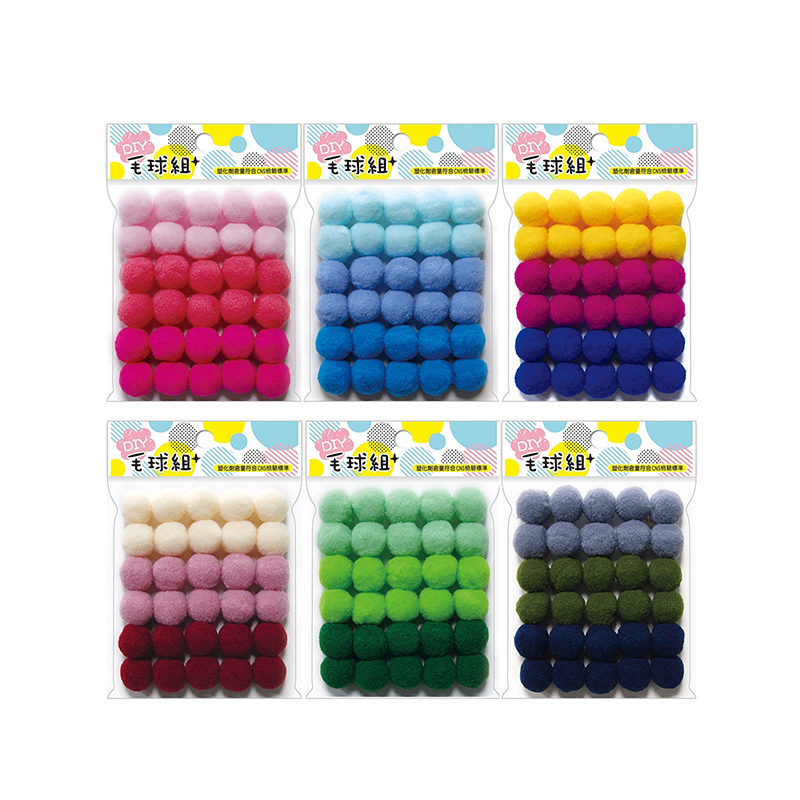 四季紙品 3色彈力毛球20mm 30顆【DIY226】