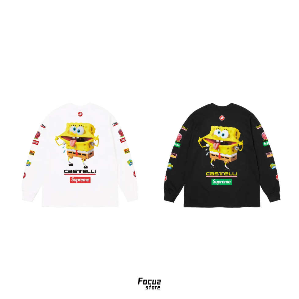 【Focus Store】預購 Spongebob Squarepants x Castelli x Supreme SS25 Week11 Racing L/S Tee 海綿寶寶 長T 三方聯名