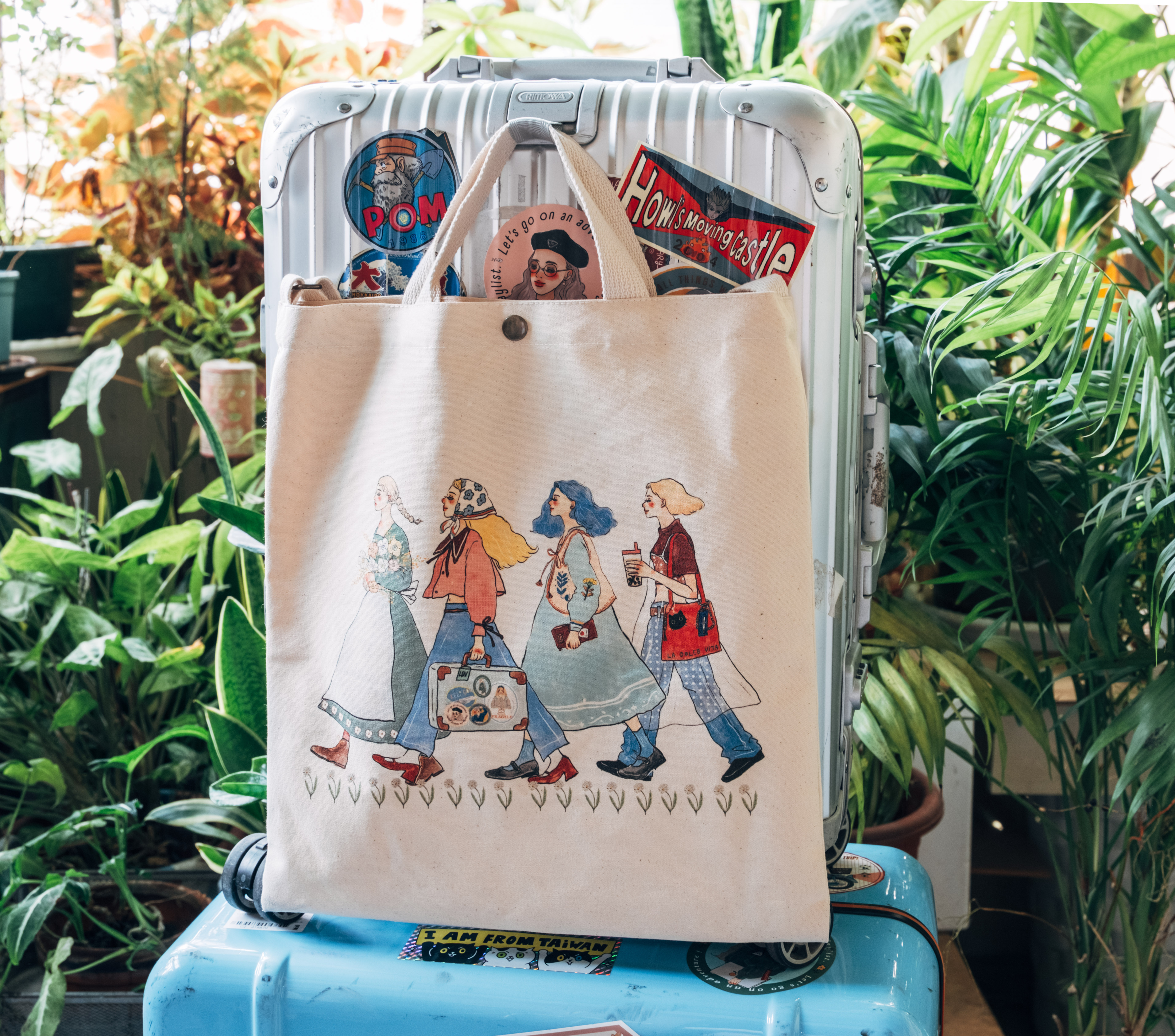 快樂向前走 帆布雙背袋 甜蜜生活帆布袋｜甜蜜生活