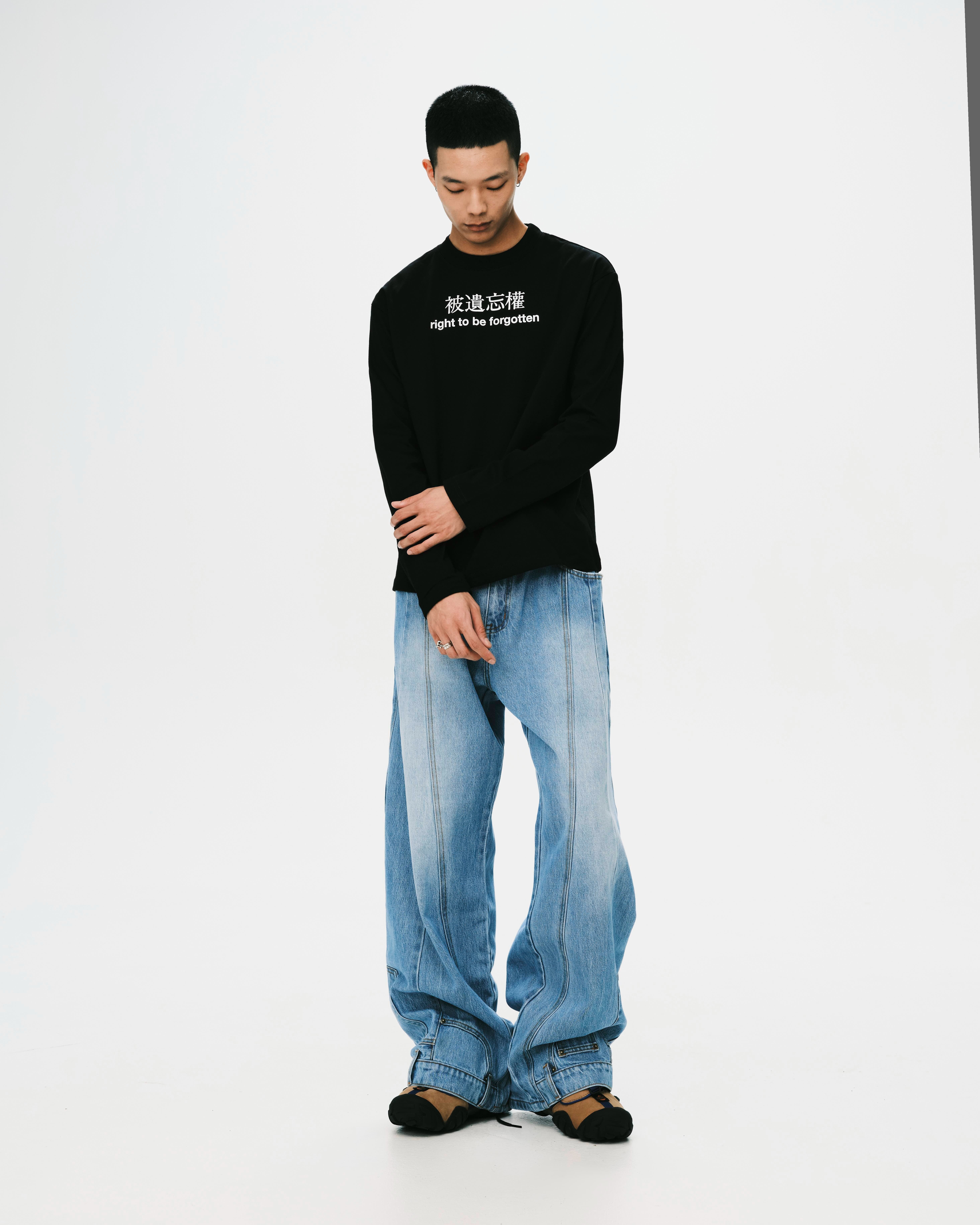 nul1.org ｜(nu-T84) - rtbf LS Tee  (Black)