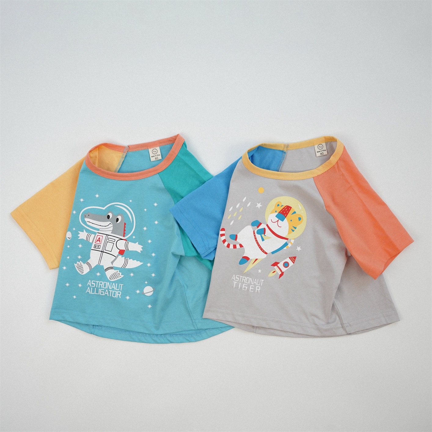 小動物拼袖短袖上衣