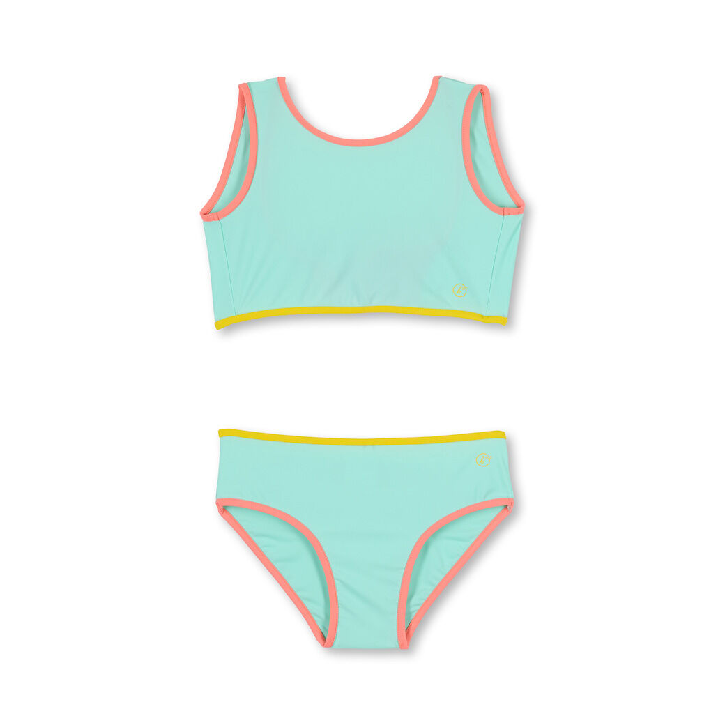 綠松石藍 Whithney Turquoise - 比基尼兩件式 | 海廢再生 抗UV兒童防曬泳裝