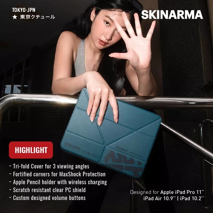 SKINARMA Spunk iPad Pro 11" (3rd 4th) / iPad Air 10.9" (4th 5th) 可摺蓋帶筆槽平板保護套