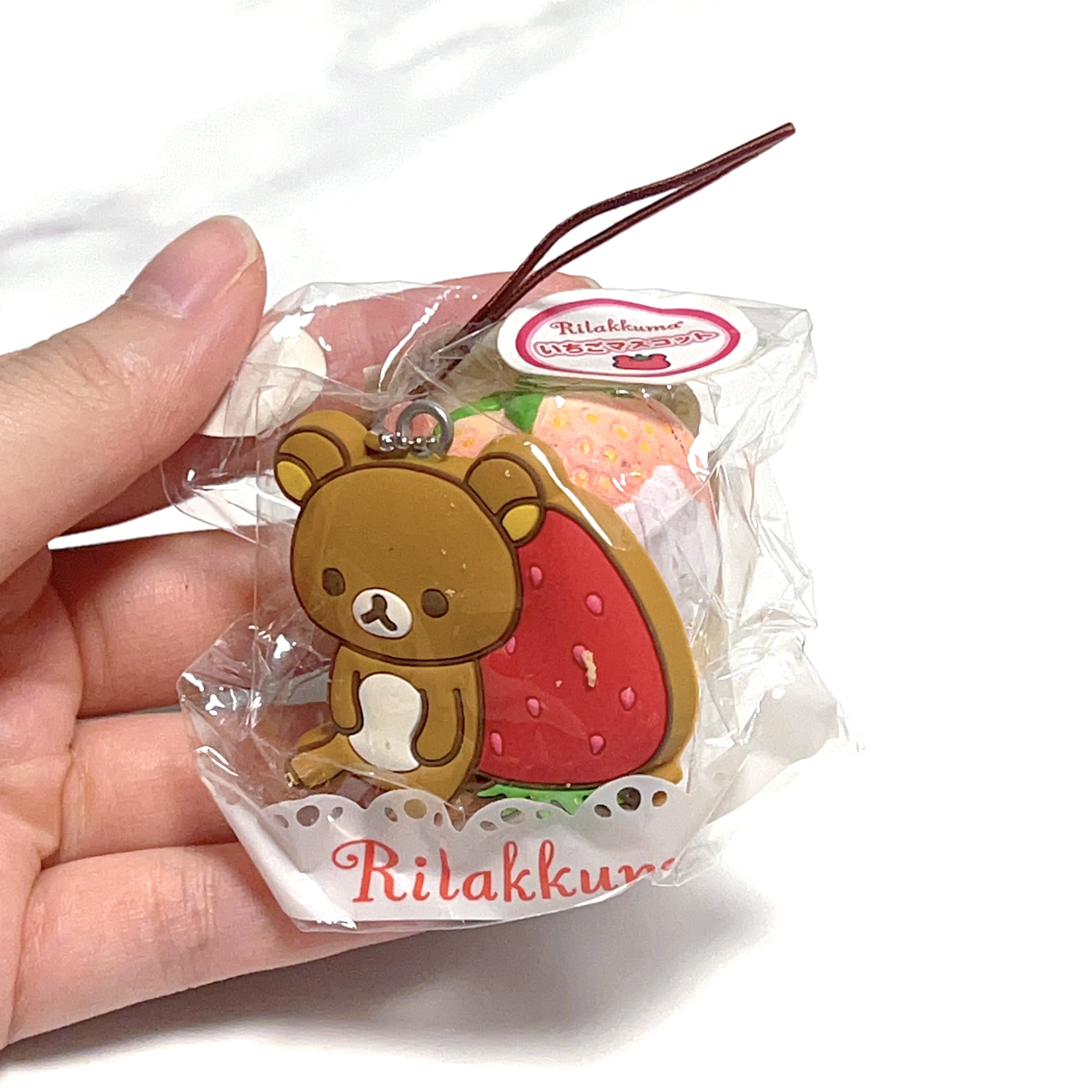 Rilakkuma white chocolate pink strawberry with peanut chips