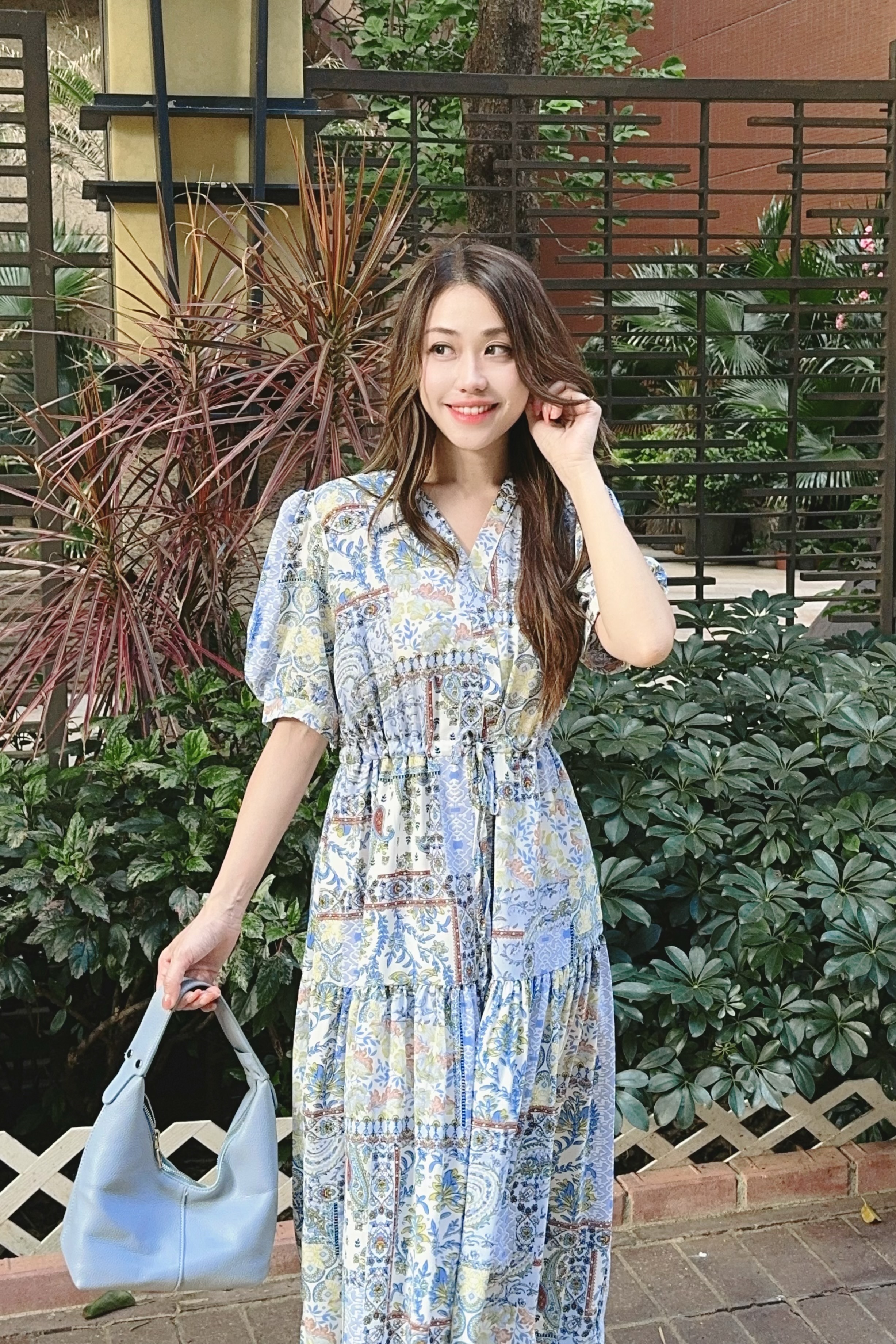 OP#7245🤍凡爾賽花磚絲滑裙