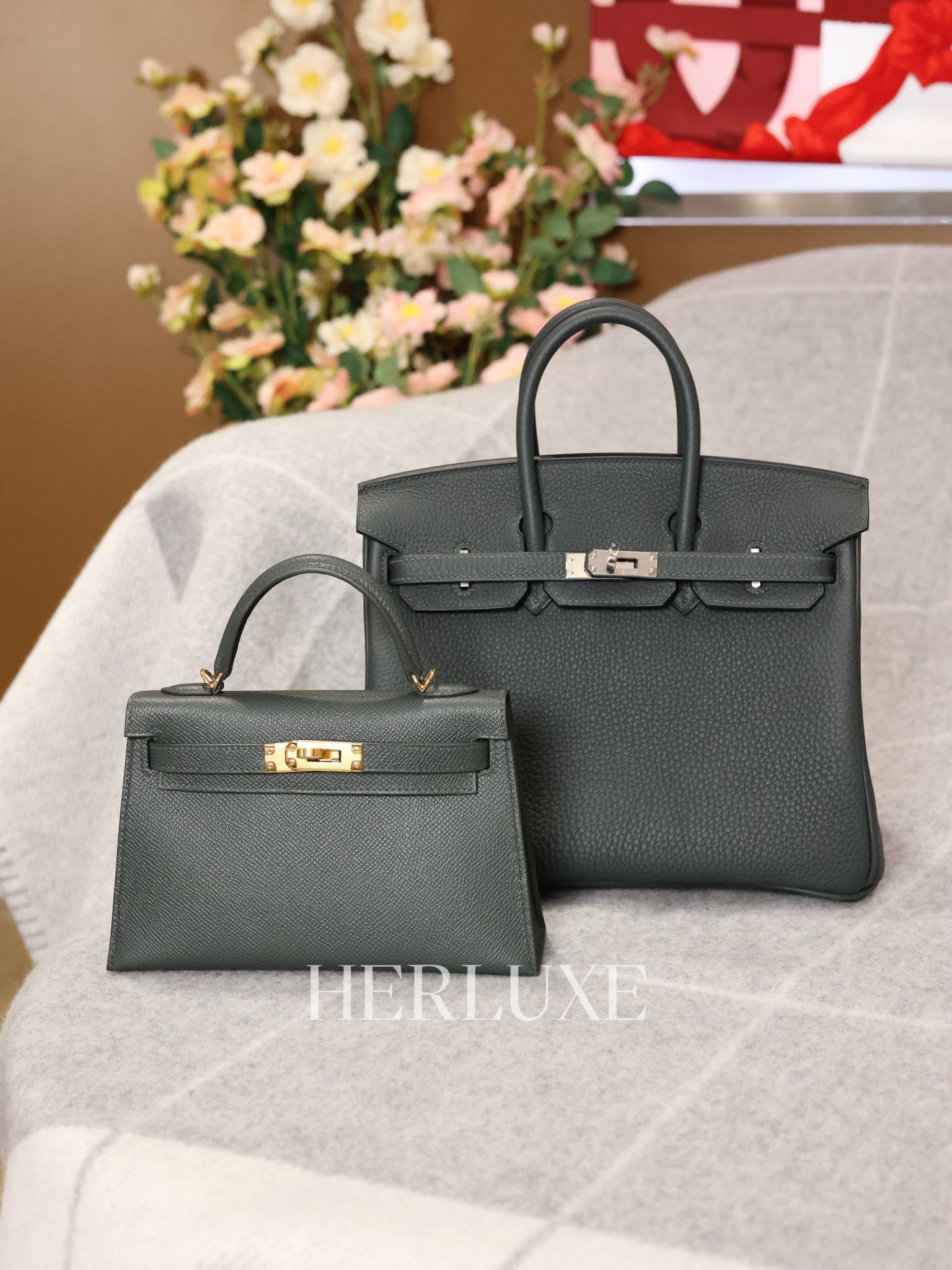 Birkin 25 04 new vert fonce ck togo K