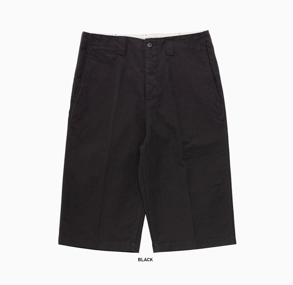 RE-STOCK: VISVIM WIDE CHINO SHORTS - BLACK PRE ORDER ITEM (預訂中)