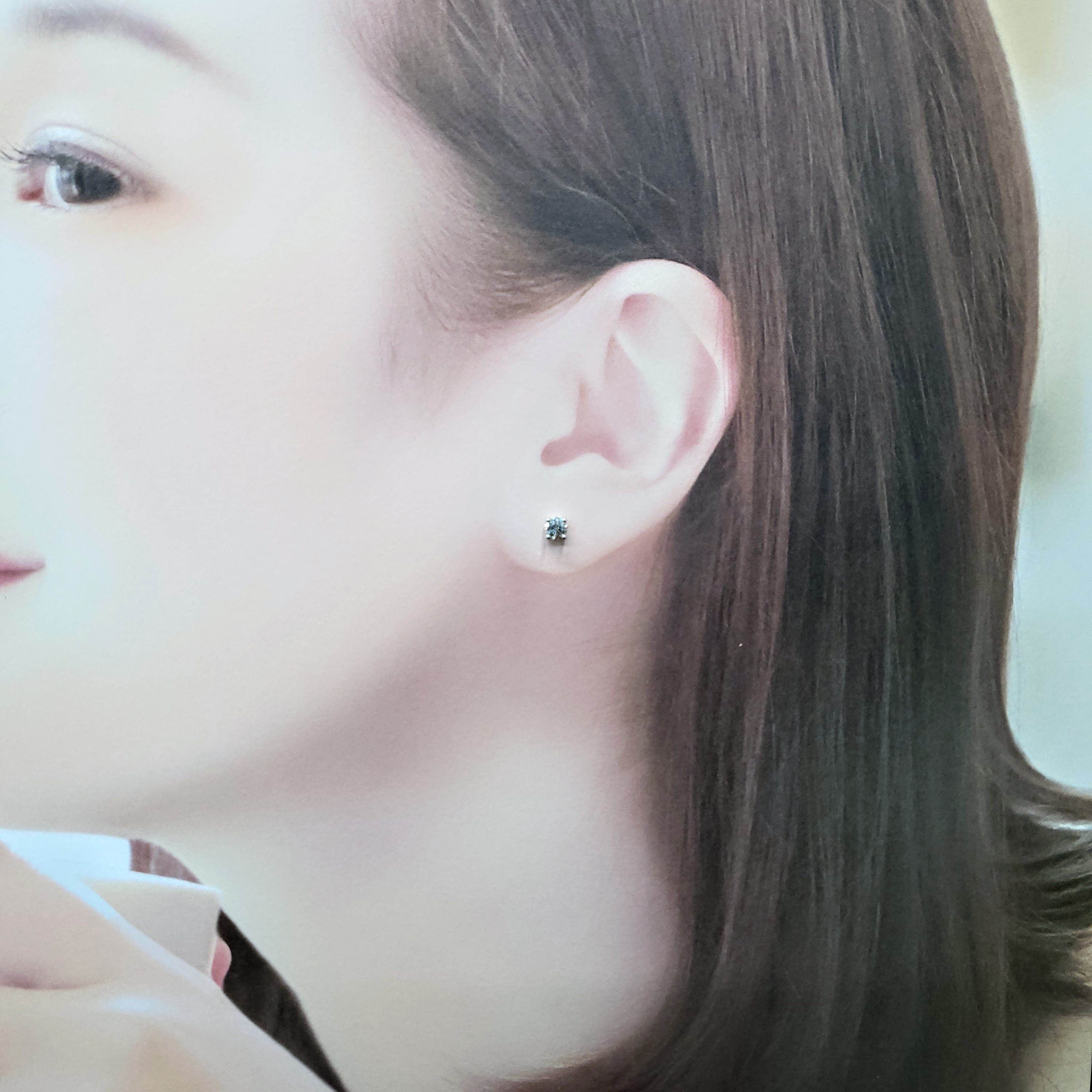 全新18K白金【主石46份鑽石】耳環