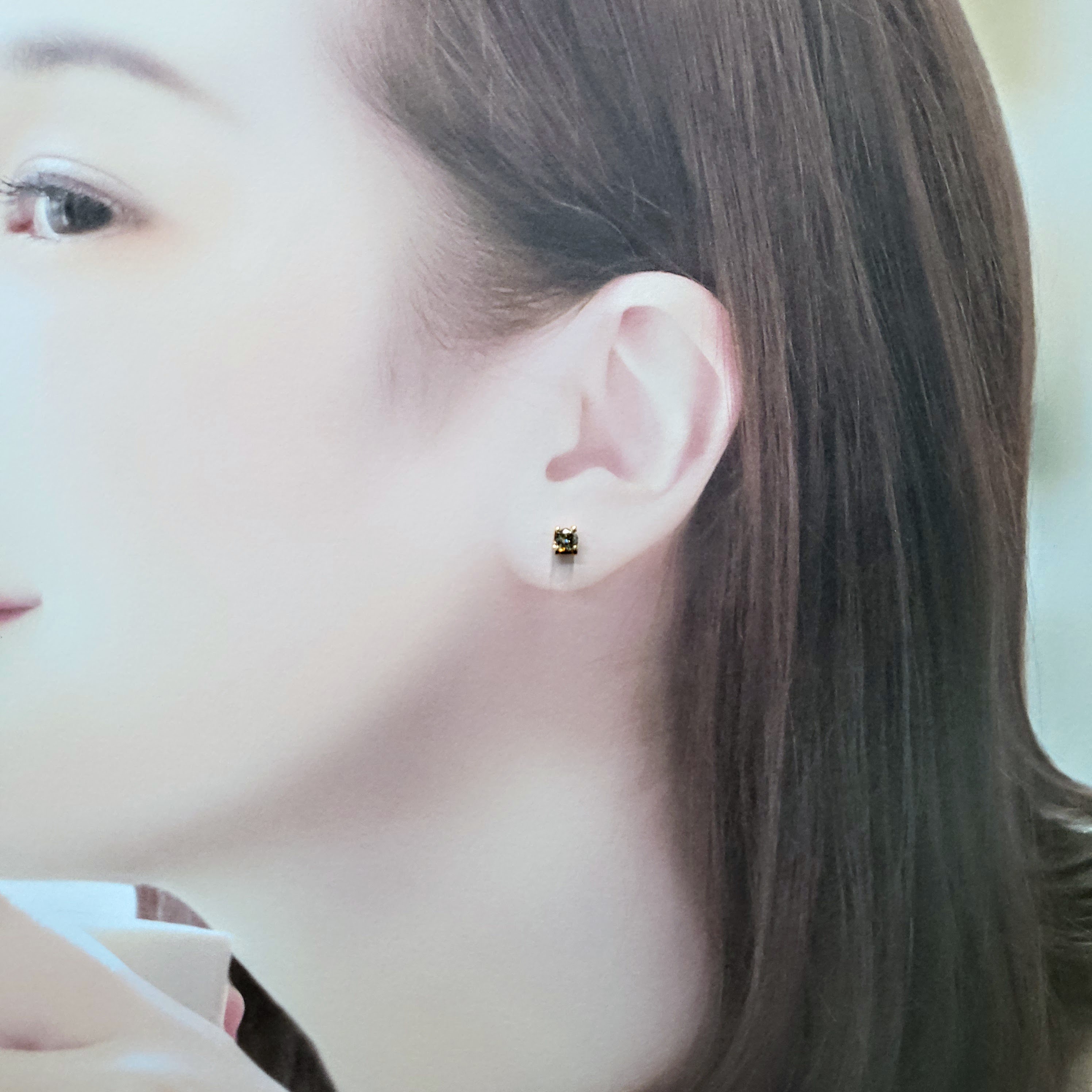 18K Rose Gold 0.48ct Light Brown Diamond Earrings