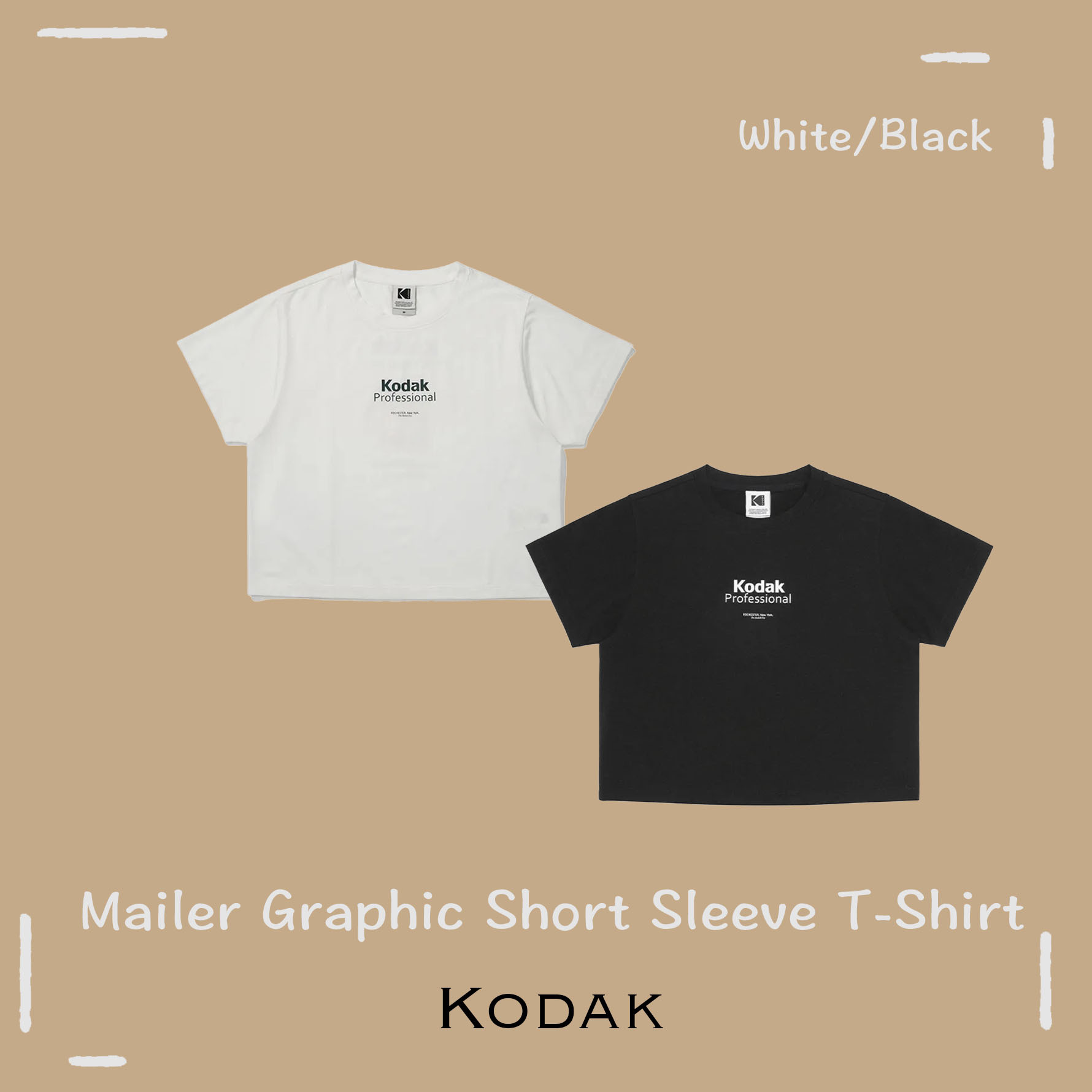 【OWN】Kodak 短版 上衣 經典LOGO 相機 拍攝 攝影 造型短T 女版 黑色 白色 K5222LRS21