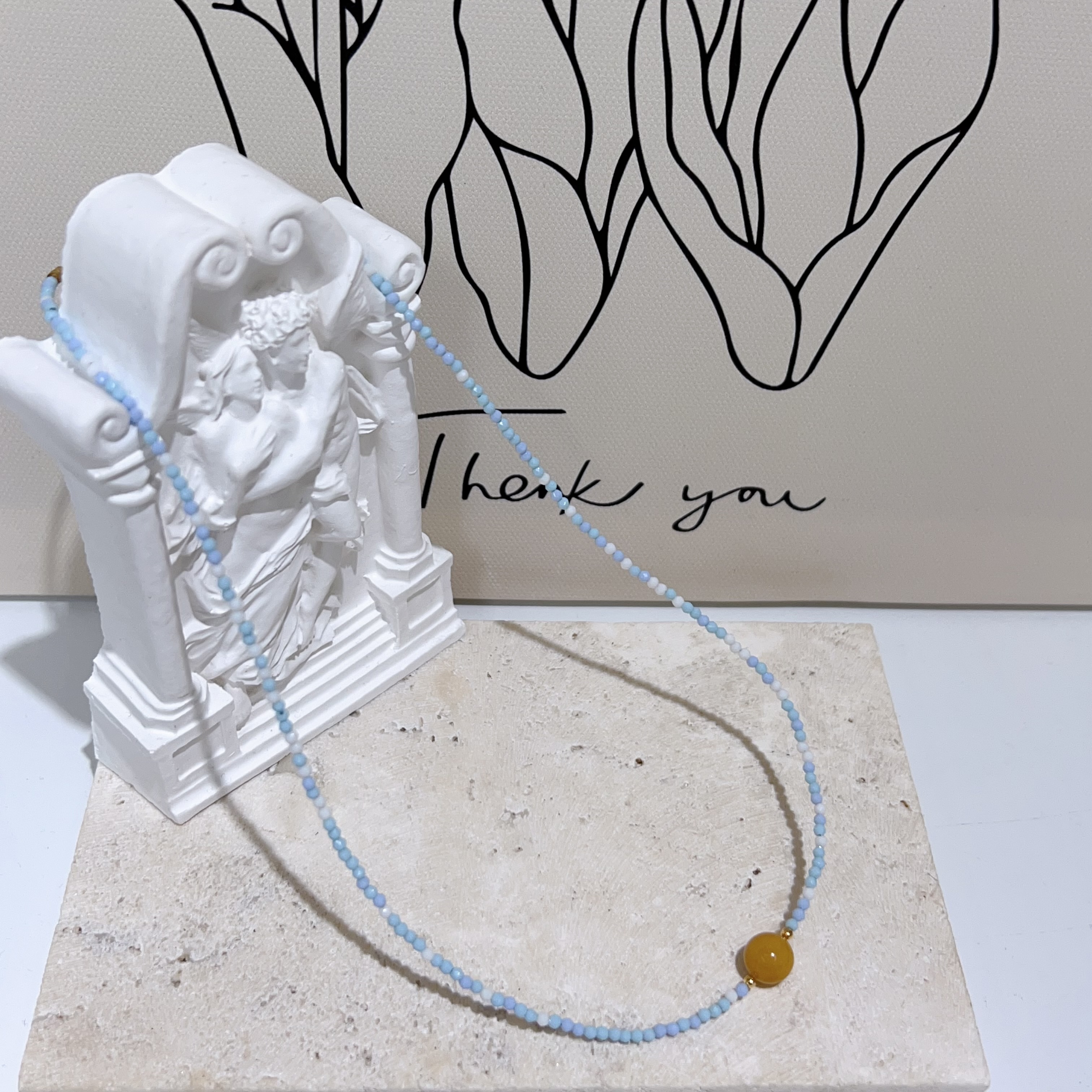 藍松石拼黃蠟頸鏈 （40-45cm）