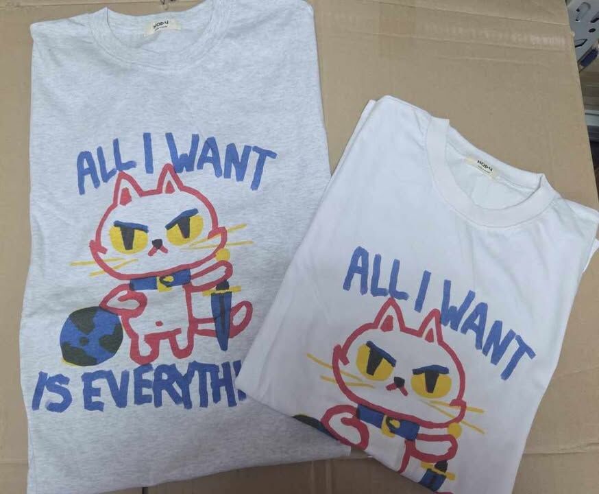 韓國 ALL I WANT 貓貓 短袖 TSHIRT <清貨價貨品，不設退換> (AT5 609)