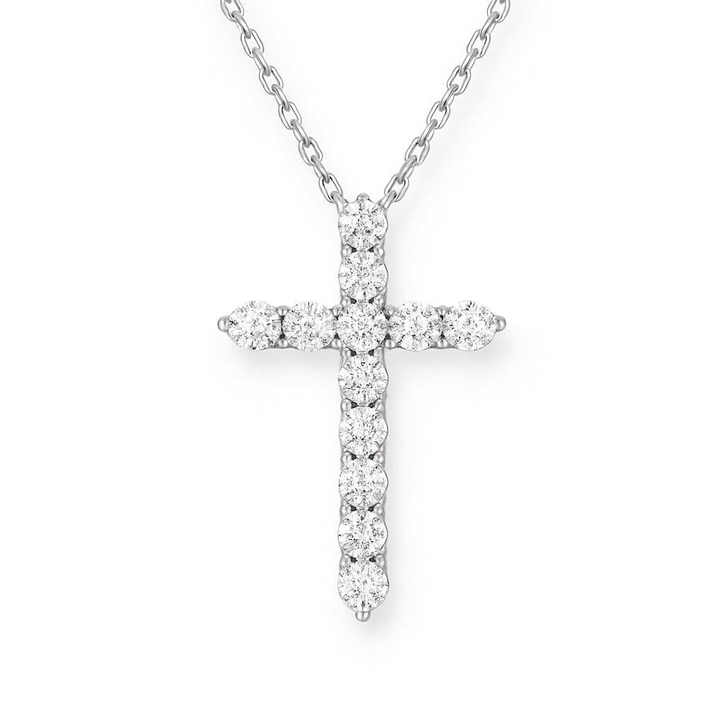 PT950鉑金 實驗室培育鑽石十字架吊墜