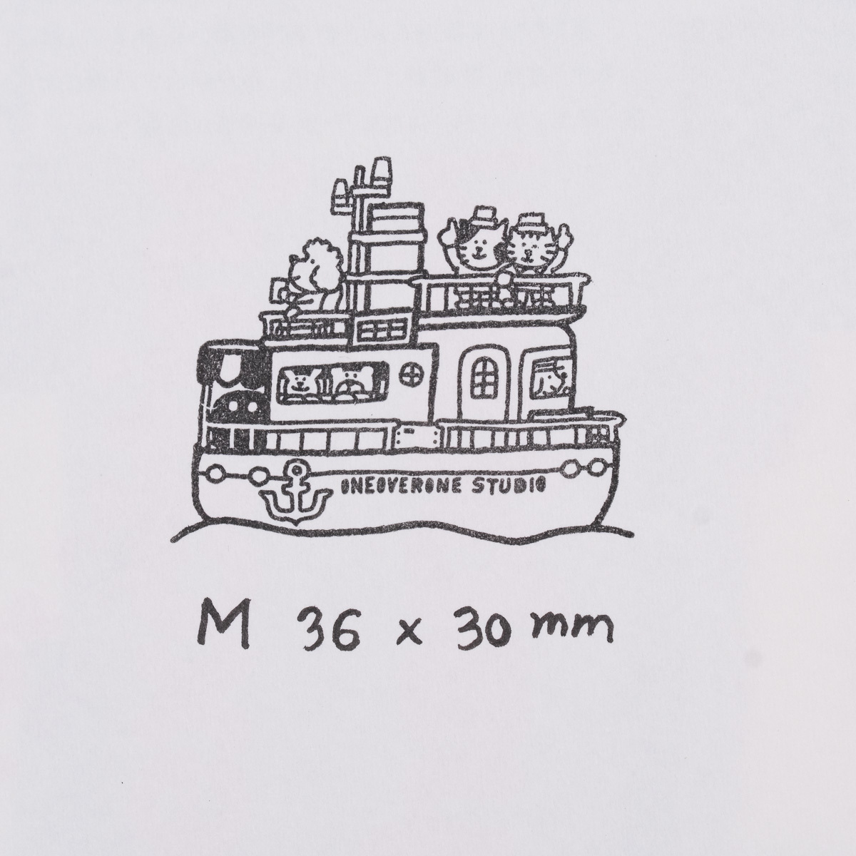 旅行 動物小船 膠版印章/一分之一工作室/臺灣