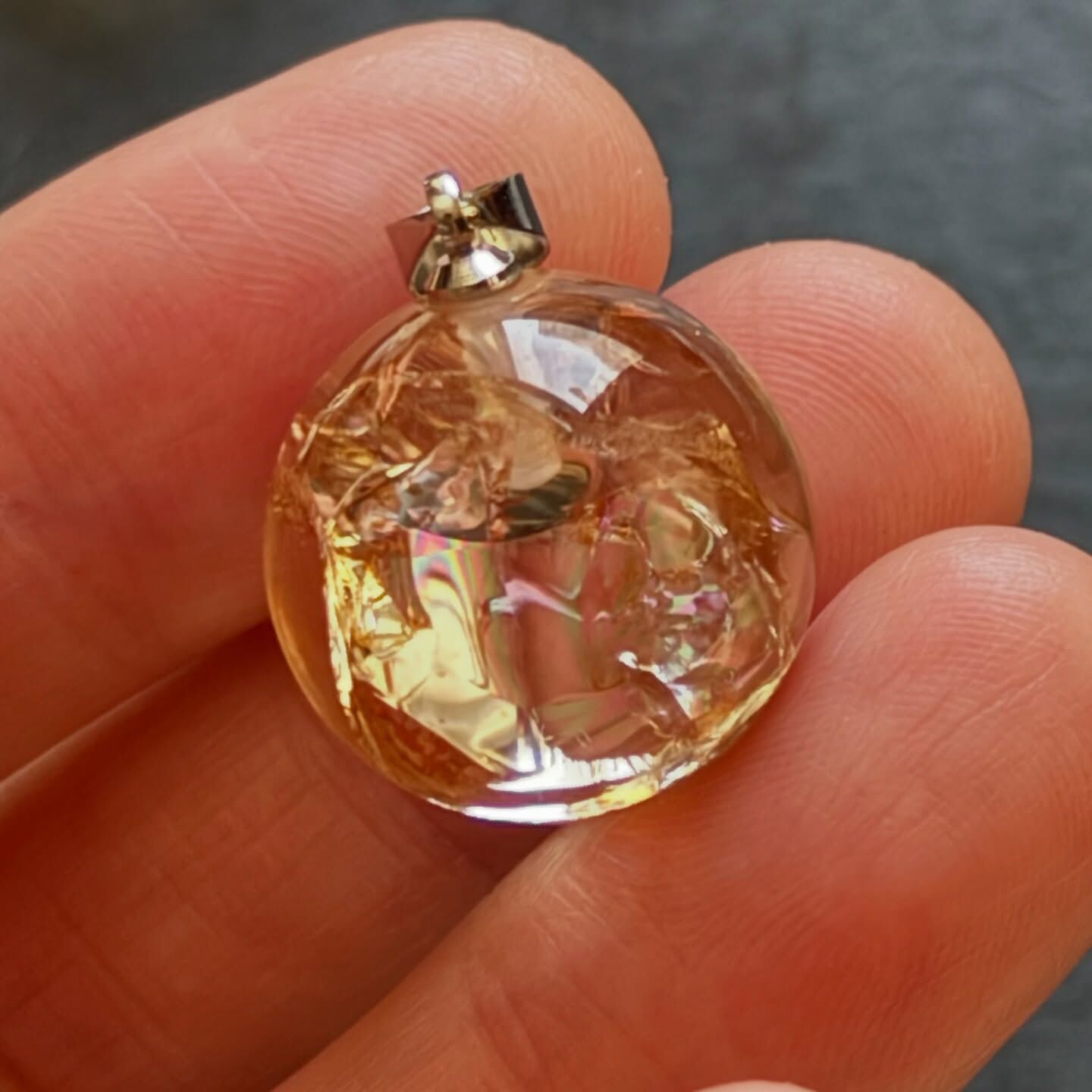 [原石] 爆彩黃水晶 項鍊吊墜