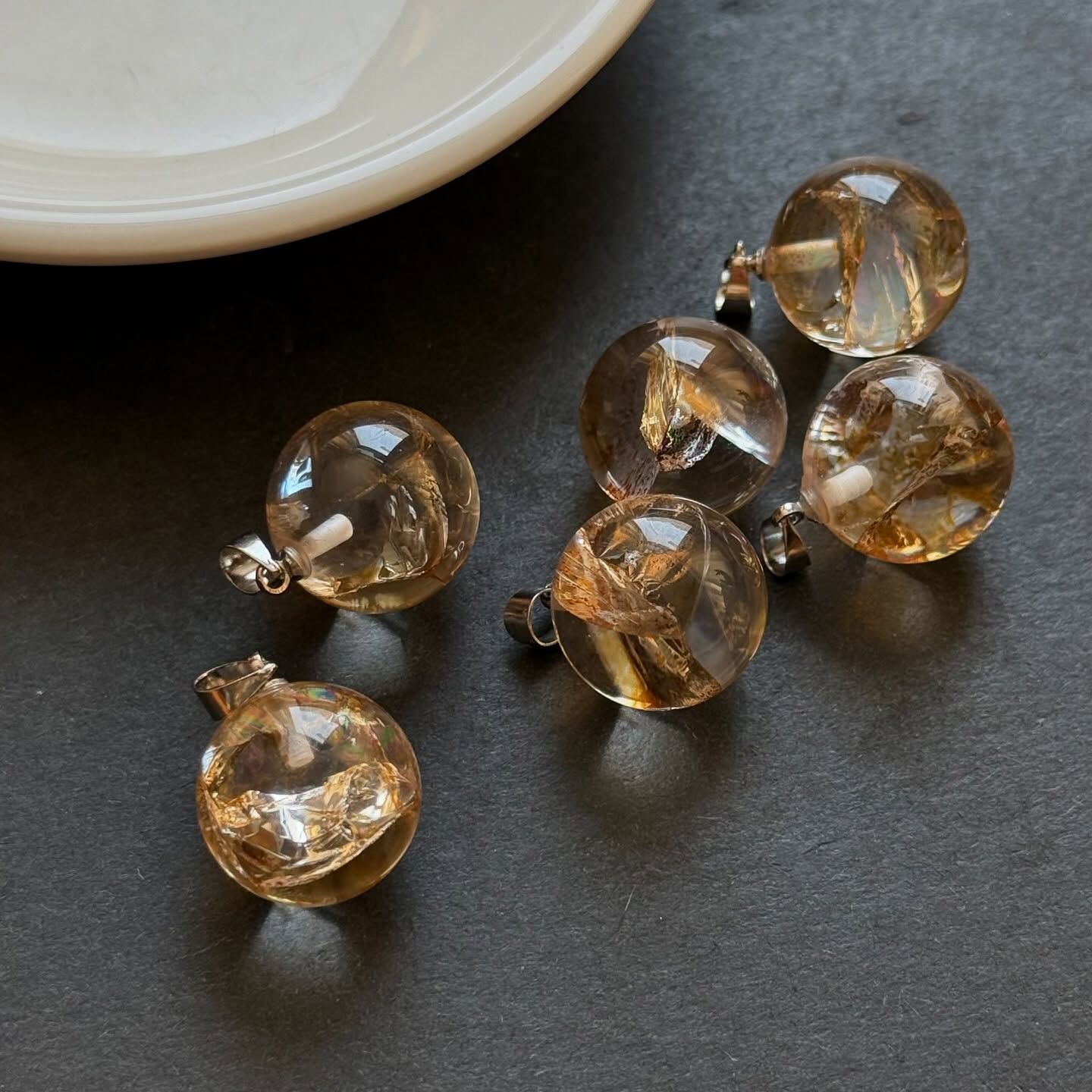 [原石] 爆彩黃水晶 項鍊吊墜