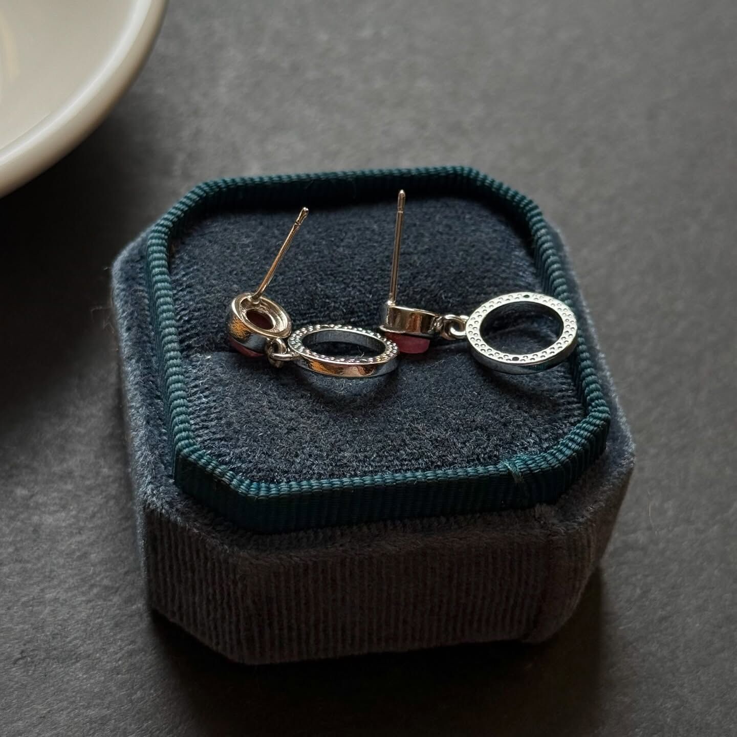 [原石] 西瓜碧璽 / 粉紅碧璽 925銀耳環 水晶耳環