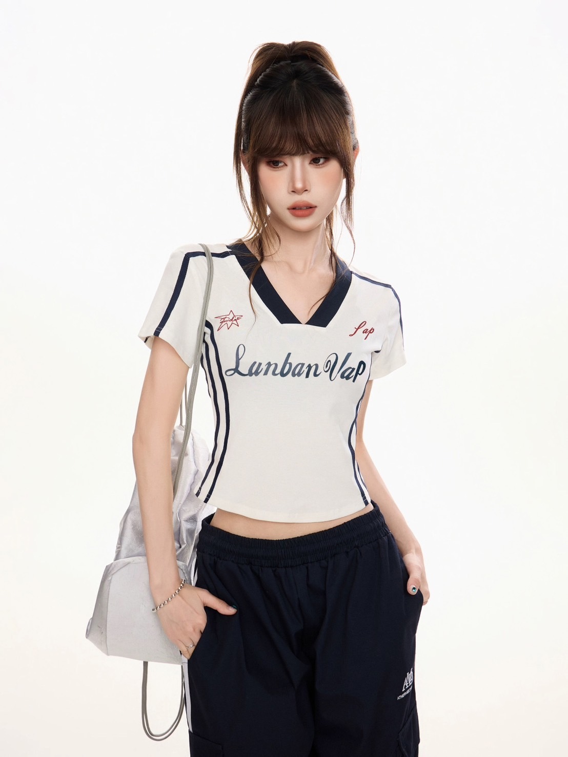 (GOAL)  美式球衣 V領短版上衣 UNBD 217