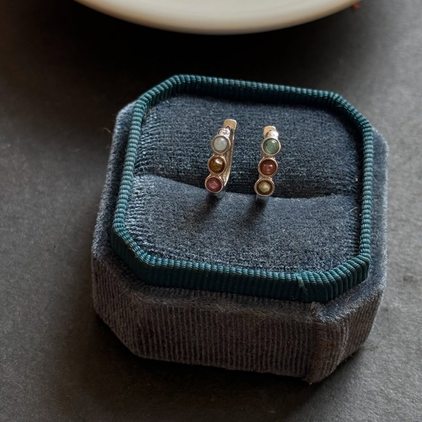 [原石] 西瓜碧璽 / 粉紅碧璽 圈圈耳環