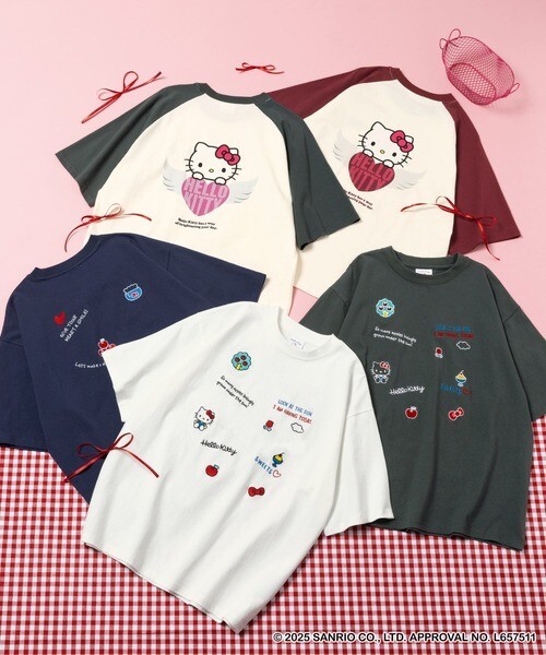 【HELLO KITTY】圖案 刺繡 印花 超大短袖 T恤