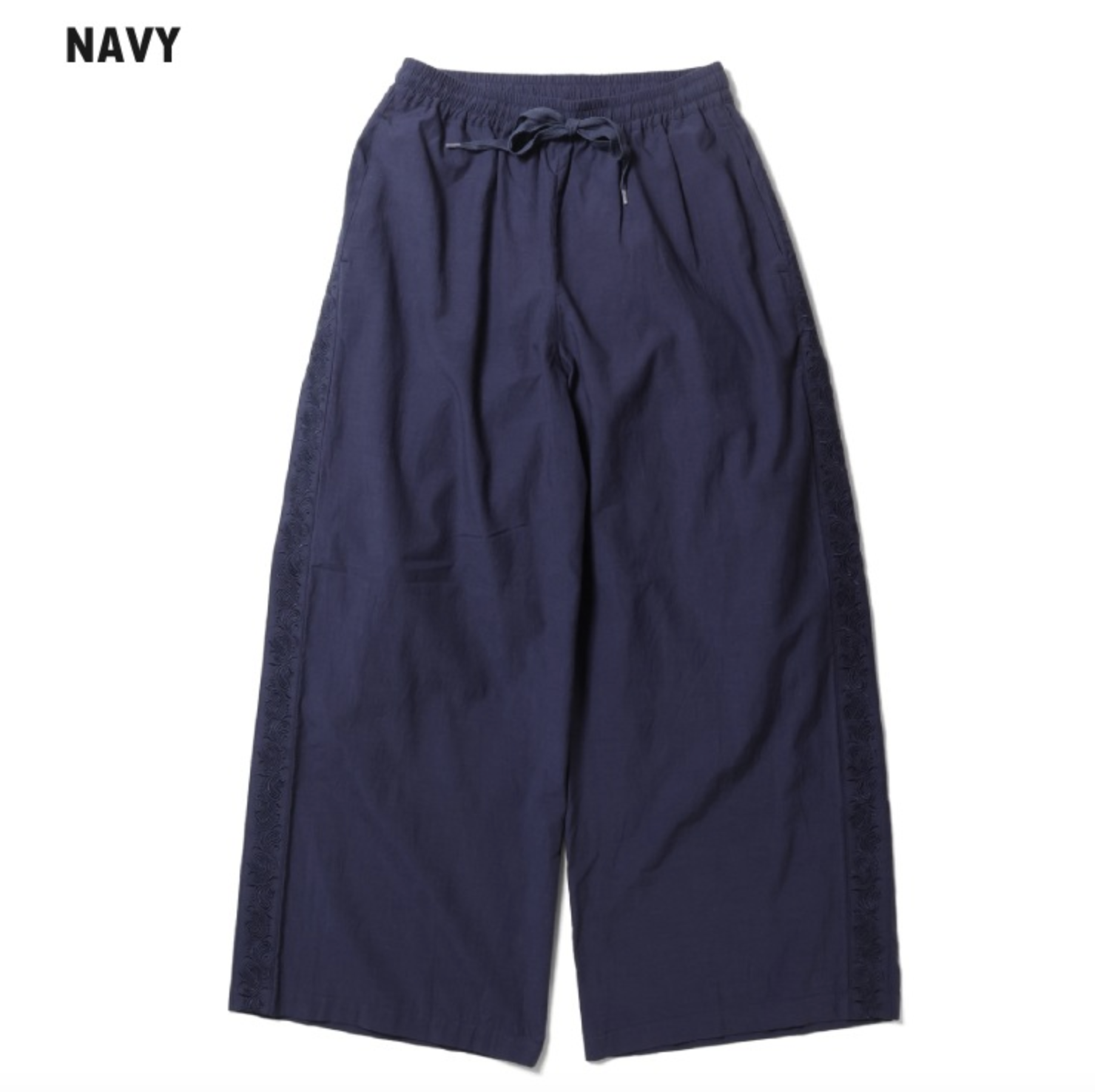 HOUSTON  EMBROIDERY EASY PANTS / 刺繍 / NAVY