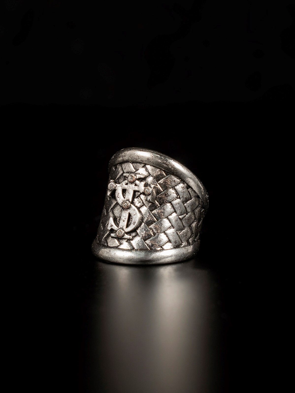 STK SmallTownKid 編織花紋 兩用 方巾扣 戒指