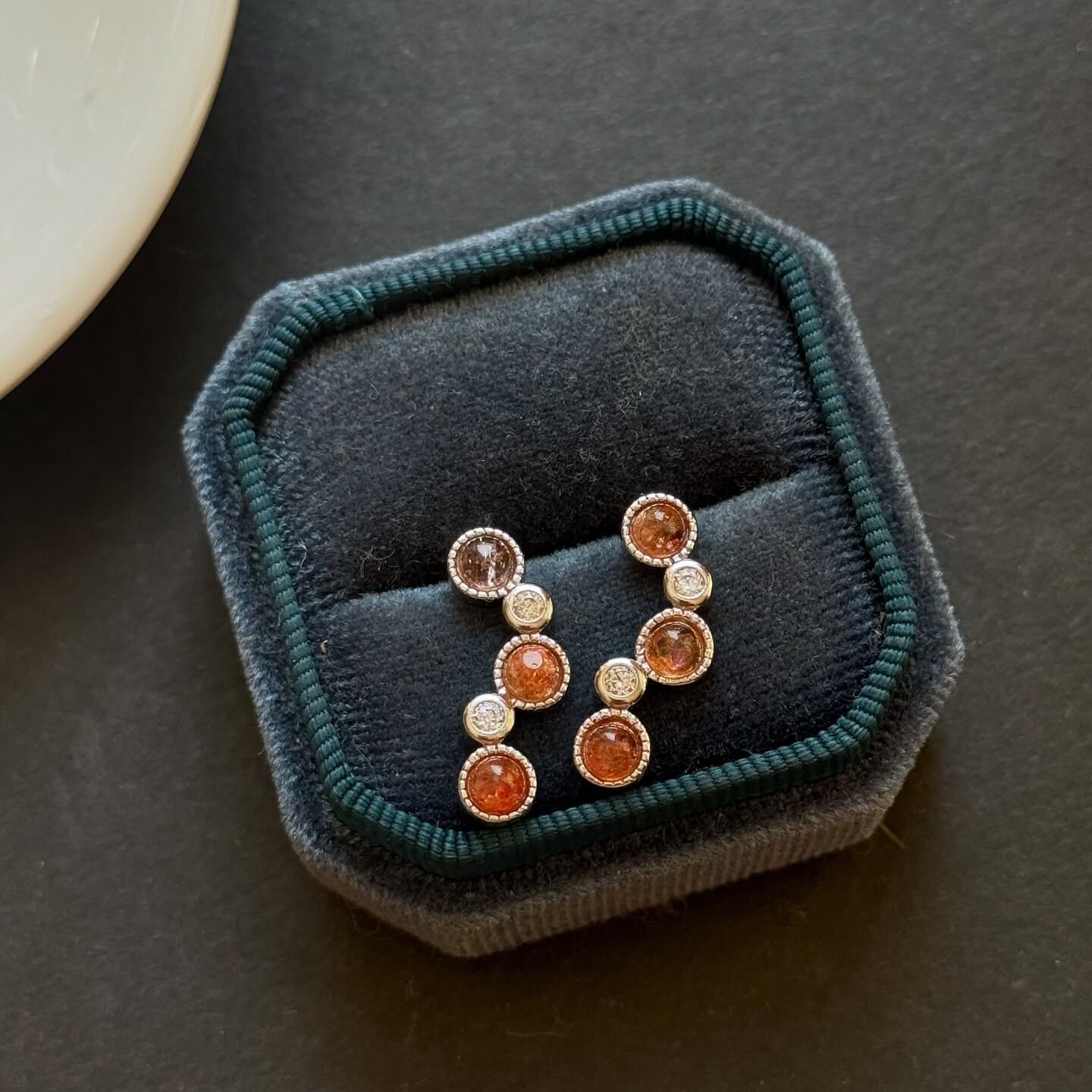 [原石] 金太陽石 925銀耳環 水晶耳環