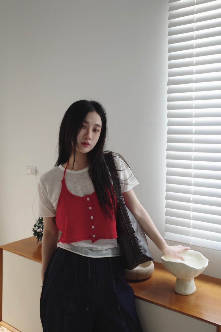 <女裝現貨💗> M11 兩件式針織短袖背心  兩色