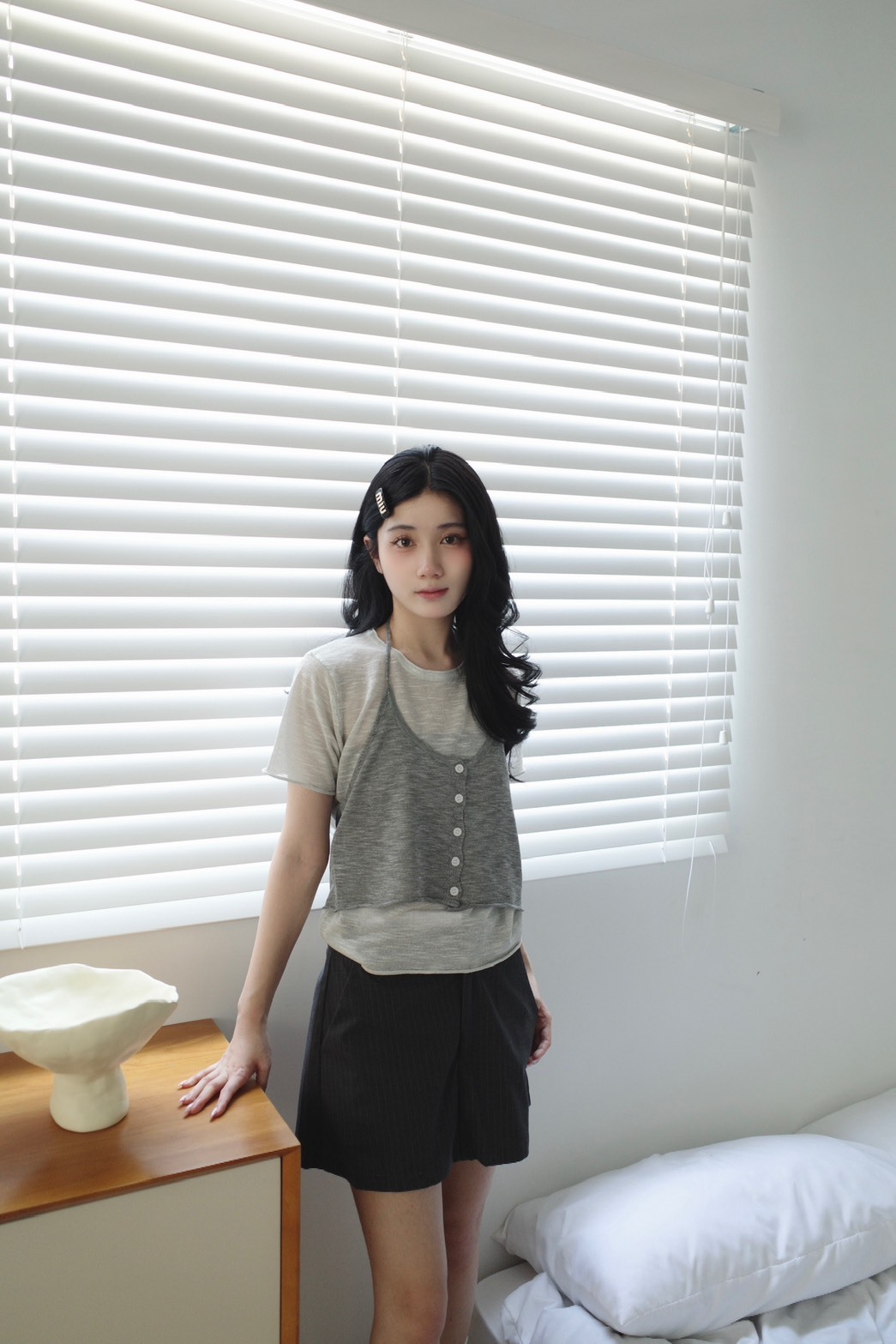 <女裝現貨💗> M11 兩件式針織短袖背心  兩色