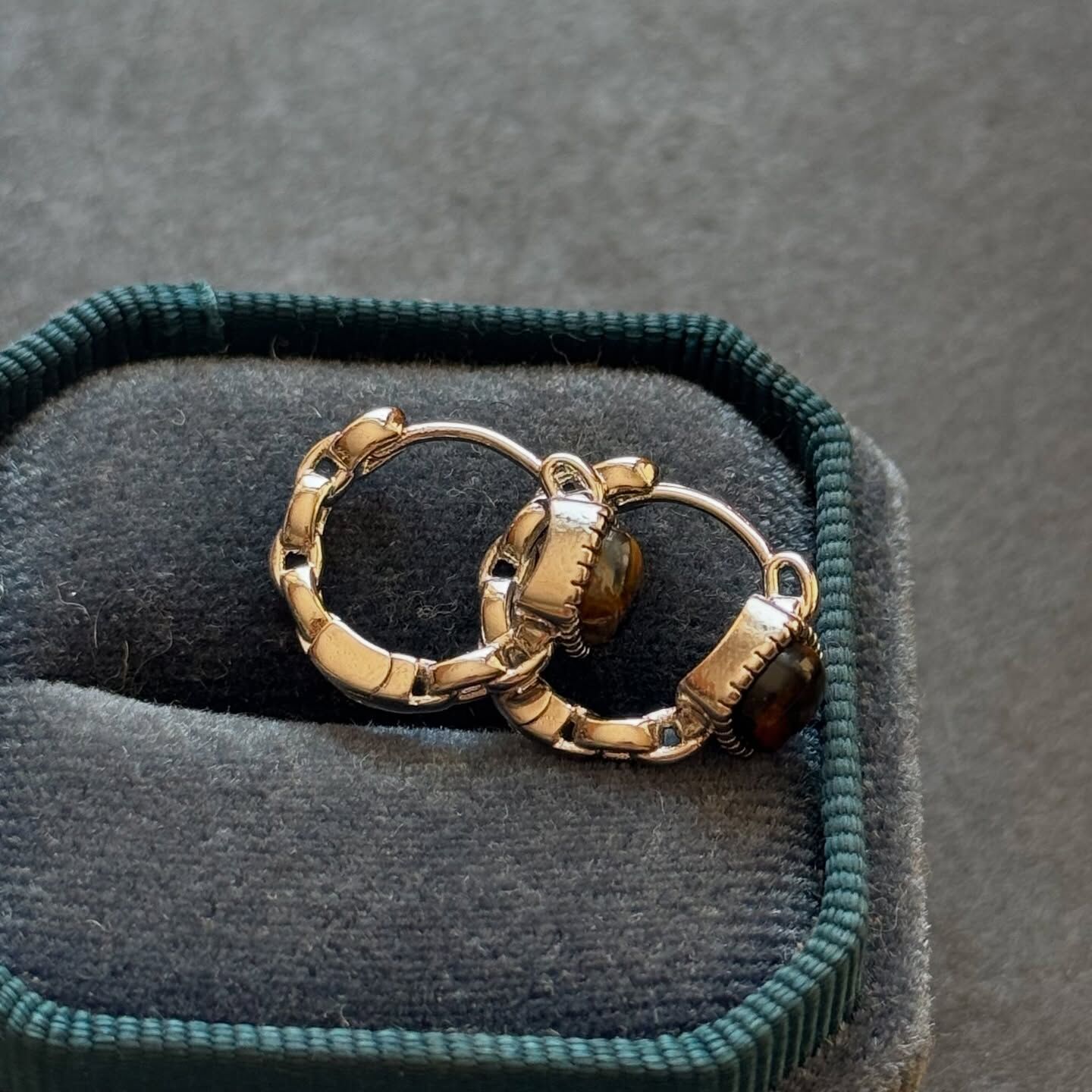 [原石] 藍彼得石 水晶耳環 圈圈耳環