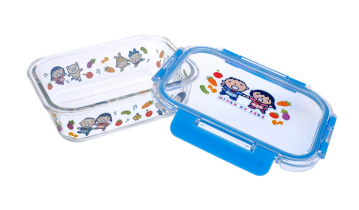 Sanrio大口仔 Minna No Tabo Glass Food Container (640ml) 多用途耐熱/ 冷玻璃餐盒 (640ml) <清貨價貨品，不設退換>AT5 633