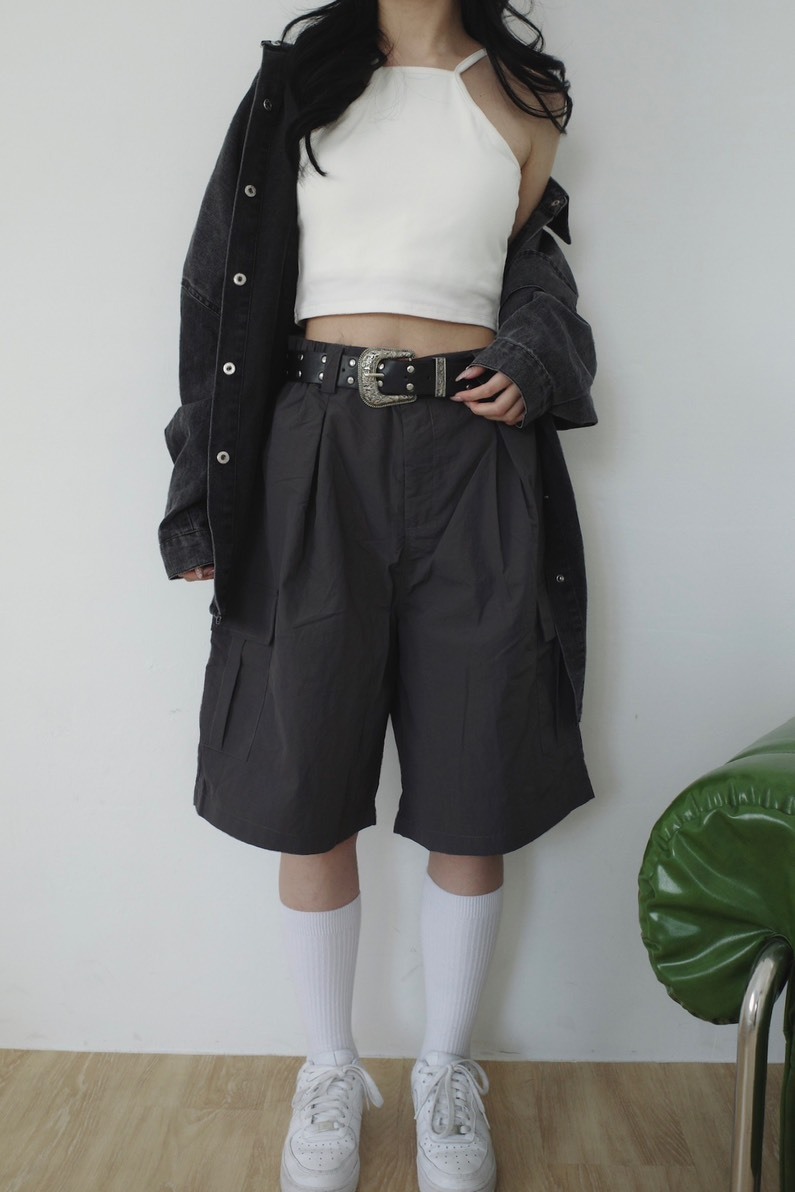 <女裝現貨💗> M16 韓系唰唰感口袋五分褲 兩色