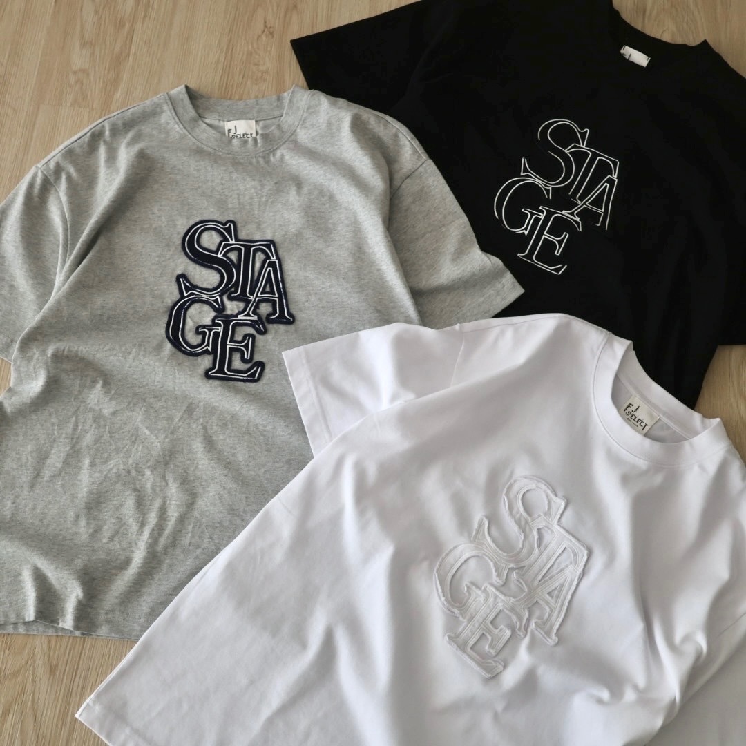 1200!!（現貨）售完不補 270G 立體 刺繡 拼布感 STAGE 短T B2512