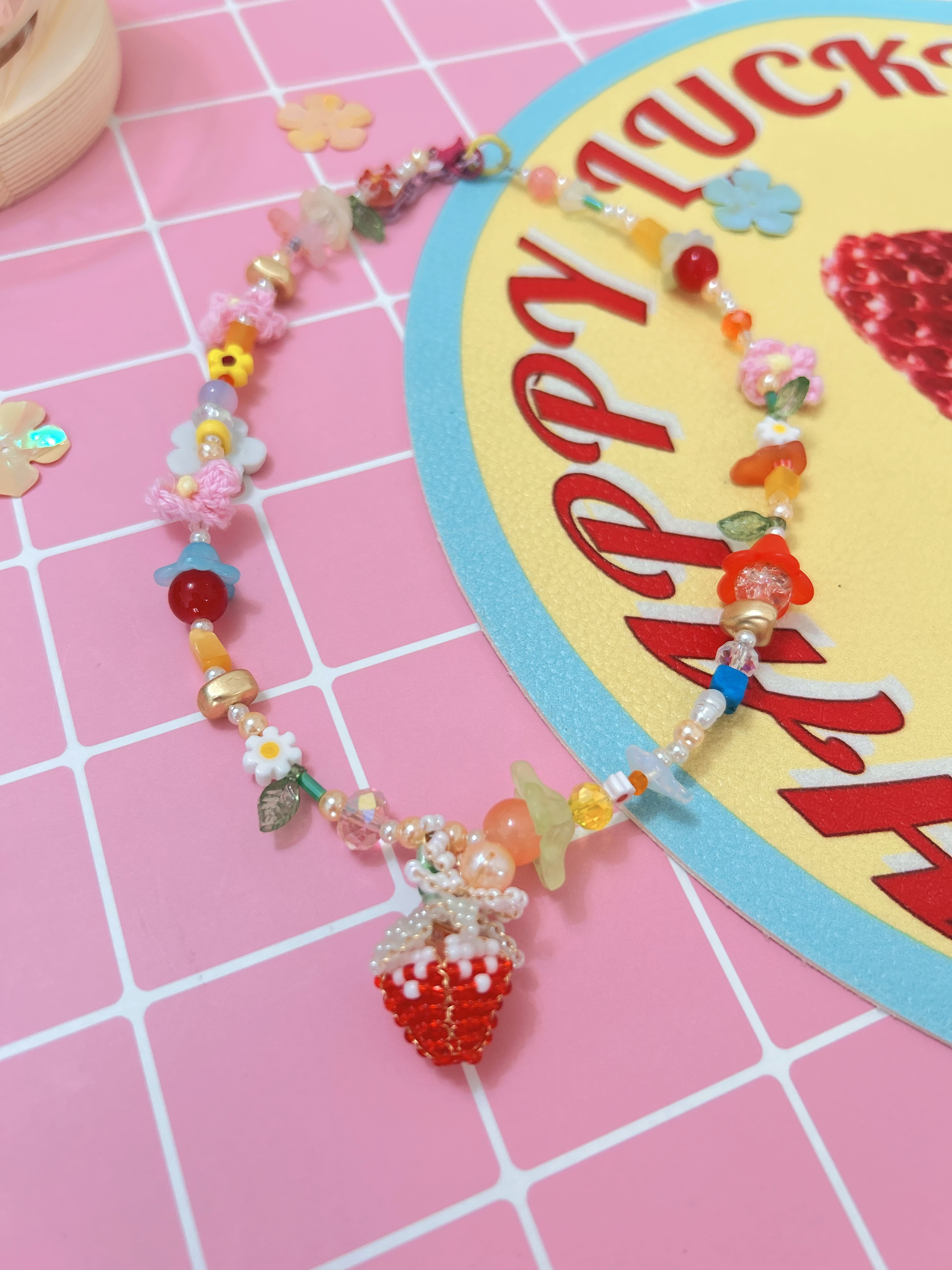 【現貨】泰國手作士多啤梨🍓珠珠頸鏈