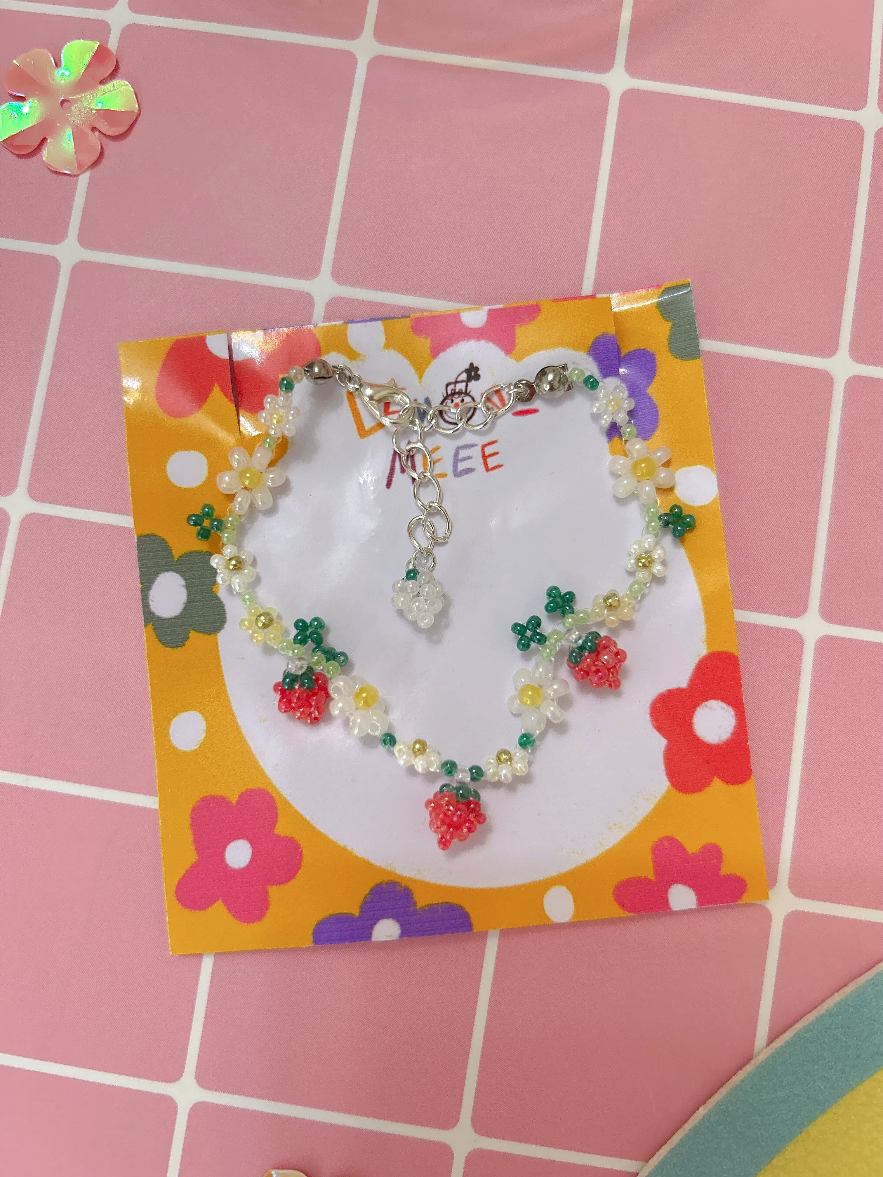 【現貨】泰國手作迷你士多啤梨🍓珠珠手鏈