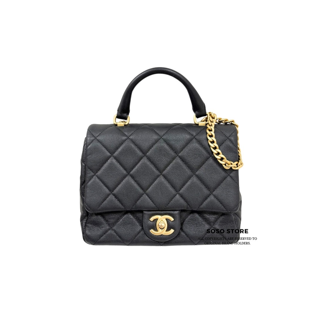 Chanel Flap Bag With Handle - Black / Ghw