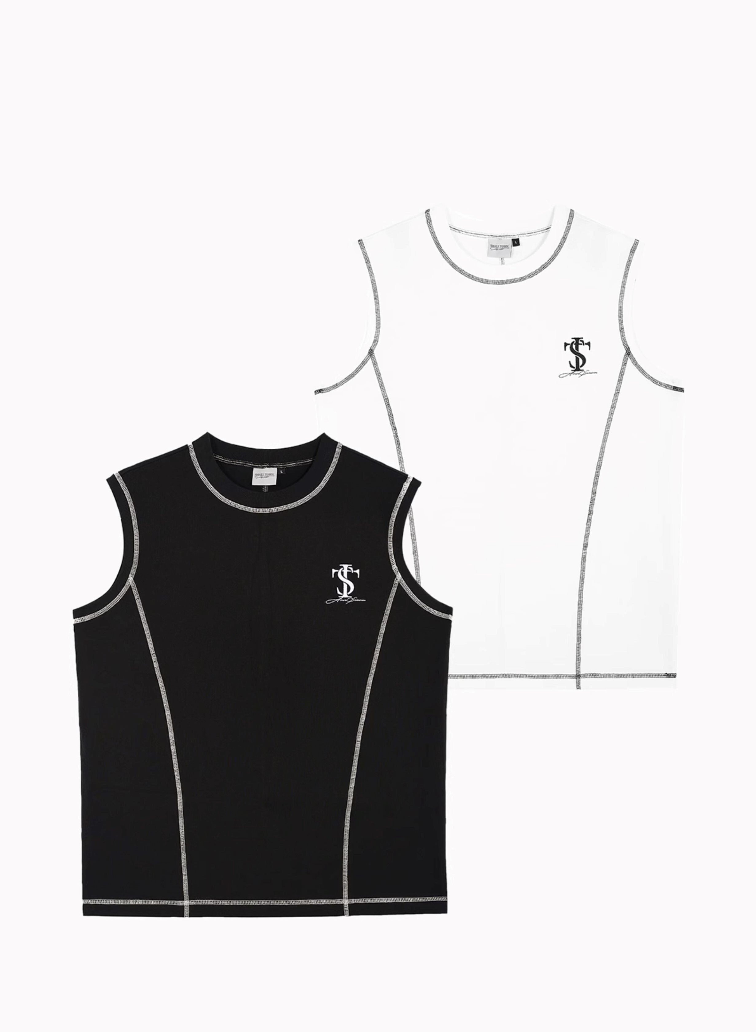 STK SmallTownKid 反車線 拼接 背心