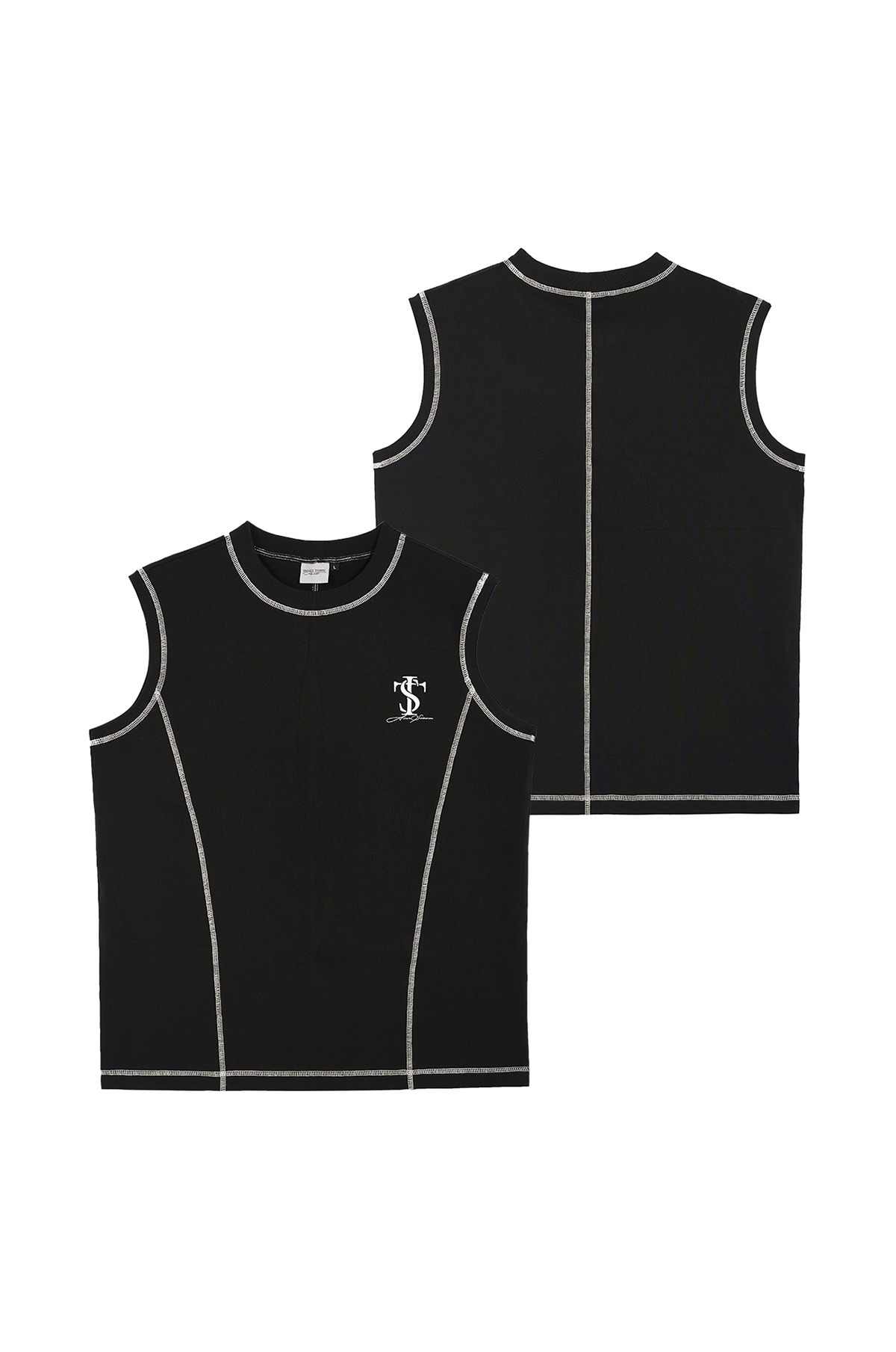 STK SmallTownKid 反車線 拼接 背心