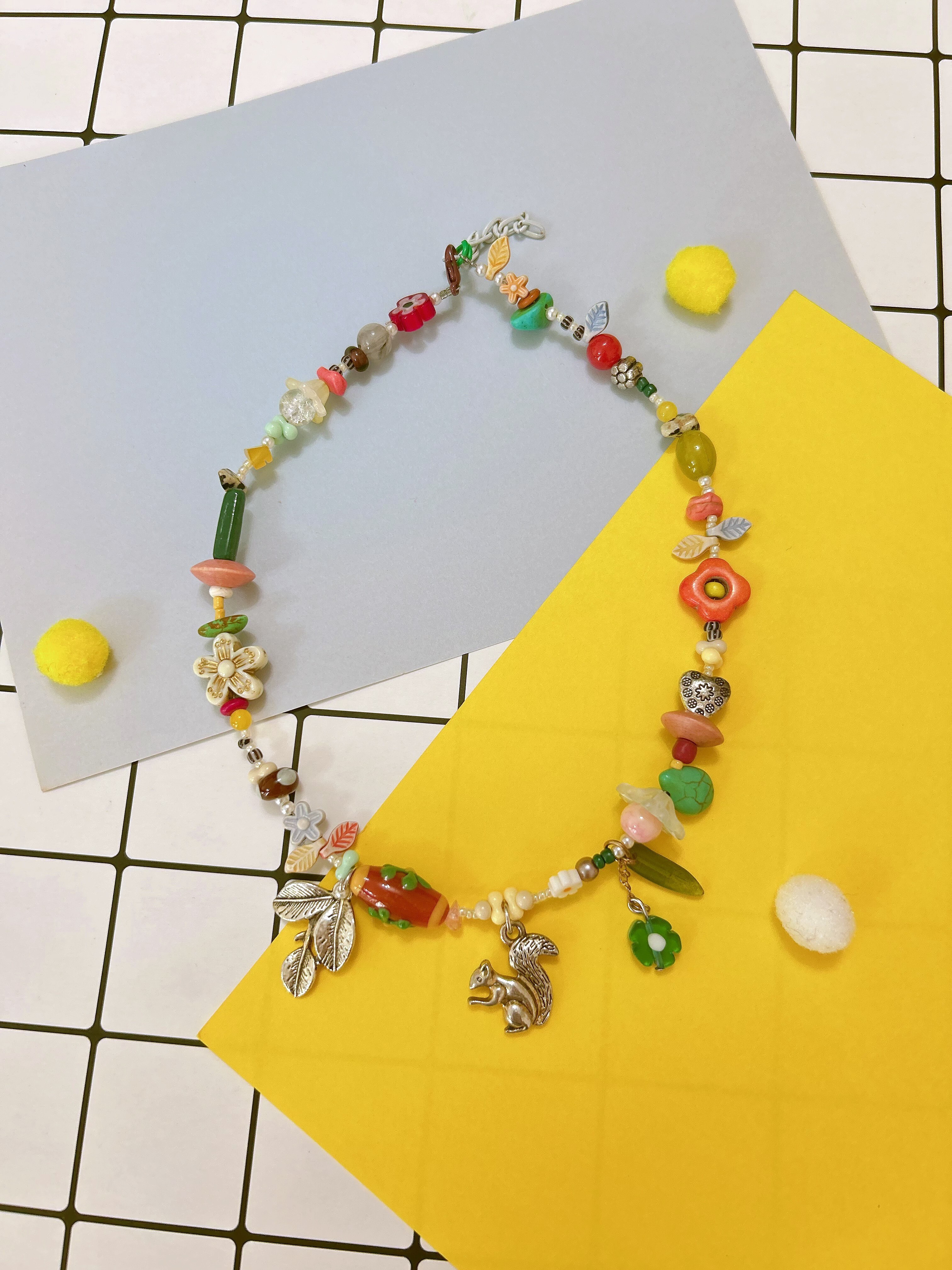 【現貨】泰國手作松鼠🐿珠珠頸鏈