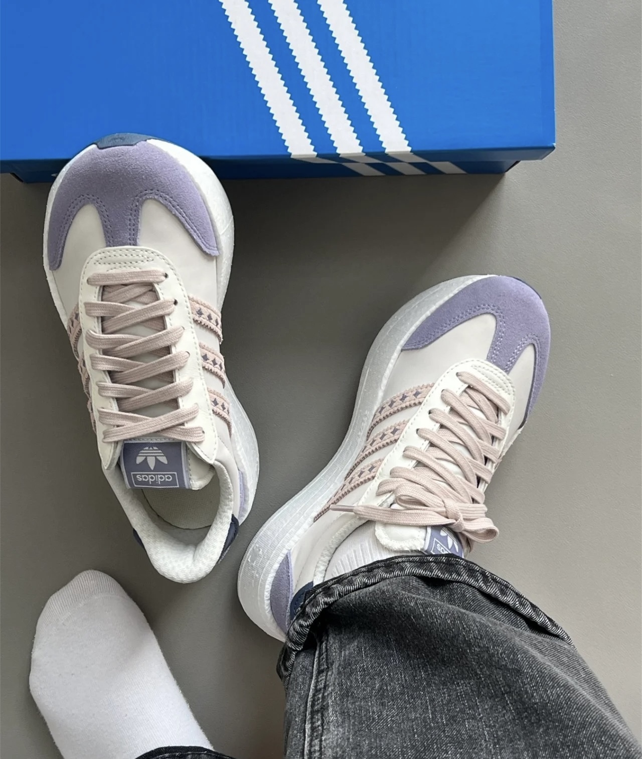 Adidas Originals City RNR 紫灰色 米白色 厚底 復古 慢跑鞋 老爹鞋 JR8026/預購