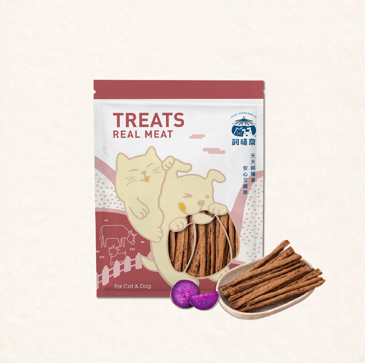 飼糧倉|紫芋地瓜牛肉條100g