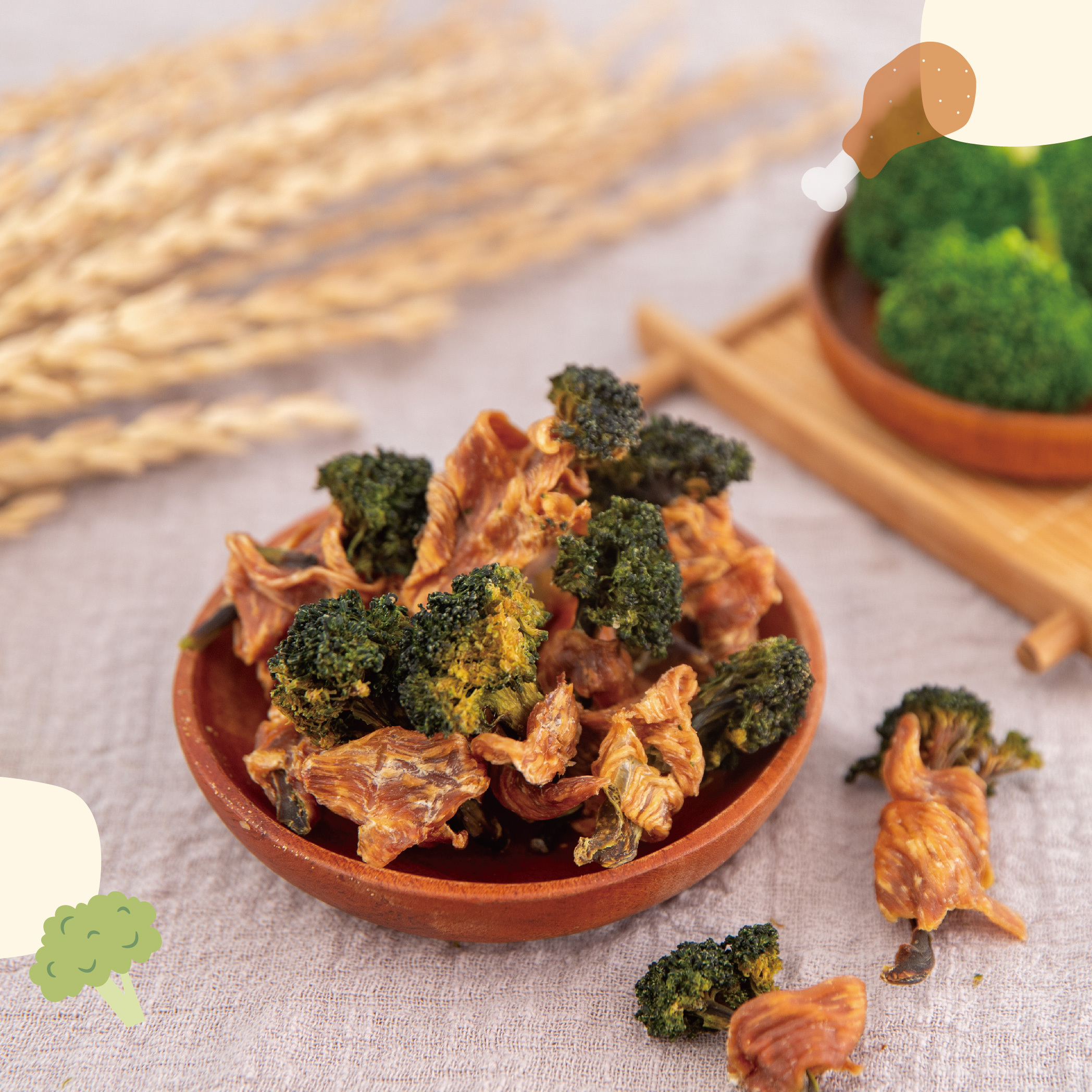 飼糧倉|花椰菜雞肉捲40g