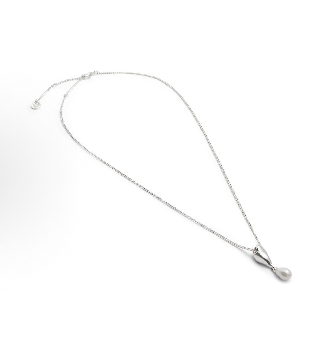 CHARLES&KEITH 小CK 月光謐語珍珠系列 簡約設計 黃銅 項鍊 女款 Silver銀色