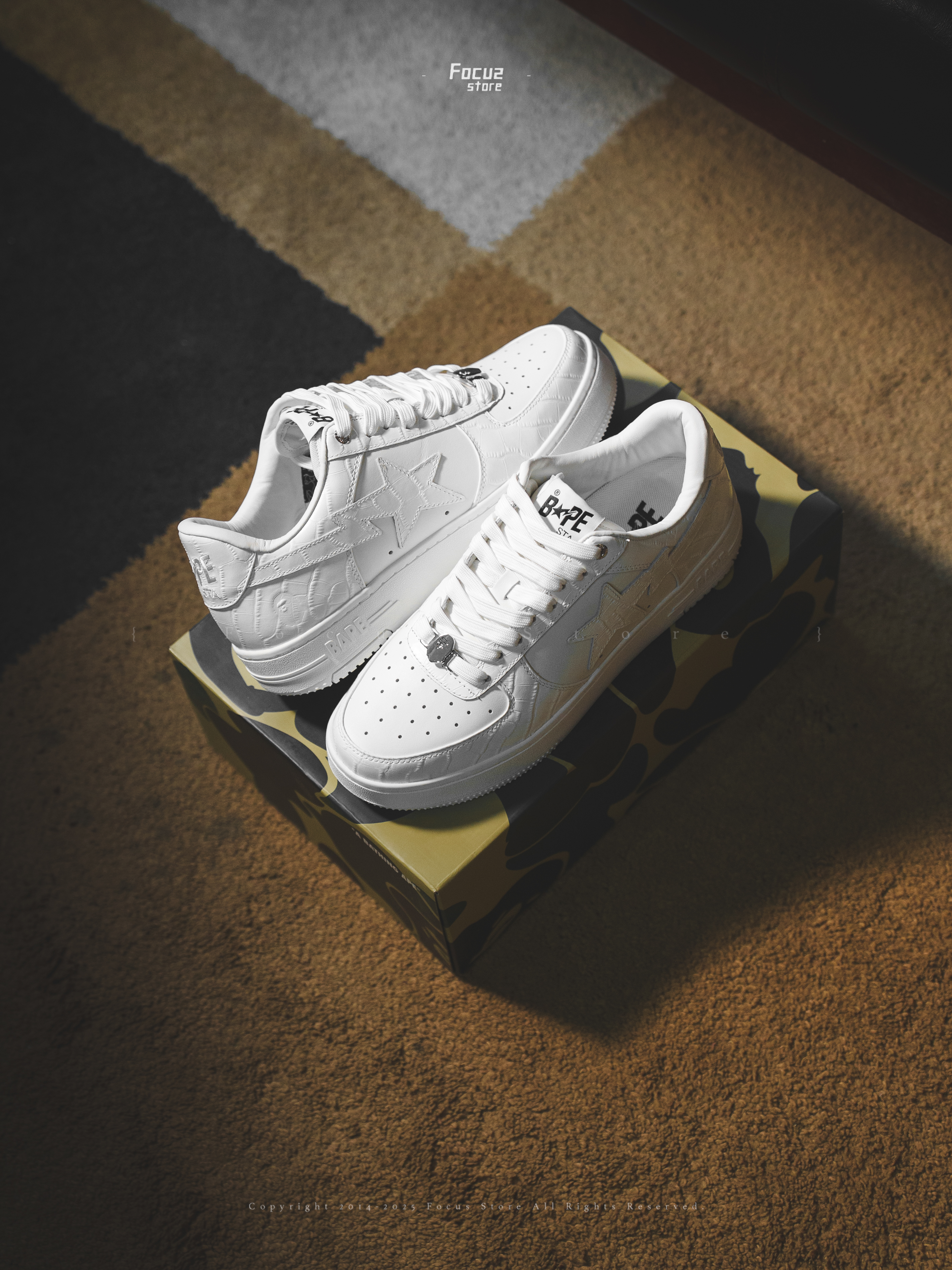 【Focus Store】預購 A Bathing Ape FW24 Bape STA "WHX" 白色 鱷魚皮 0ZXSHM191303N